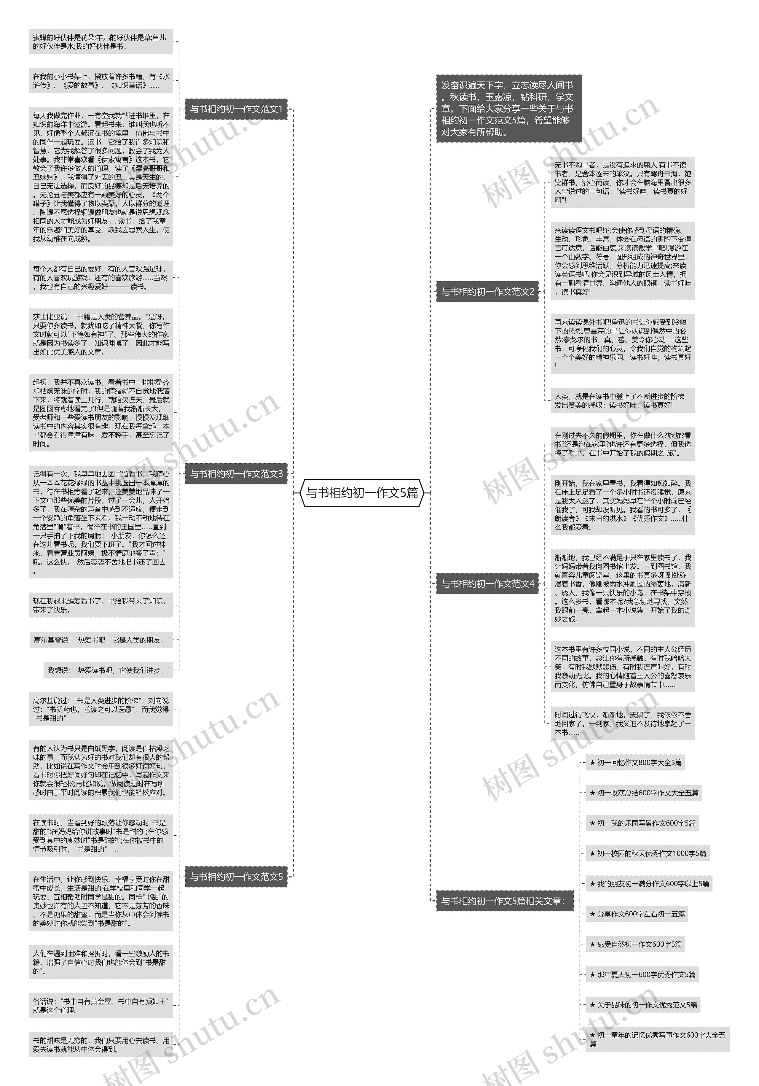 与书相约初一作文5篇思维导图