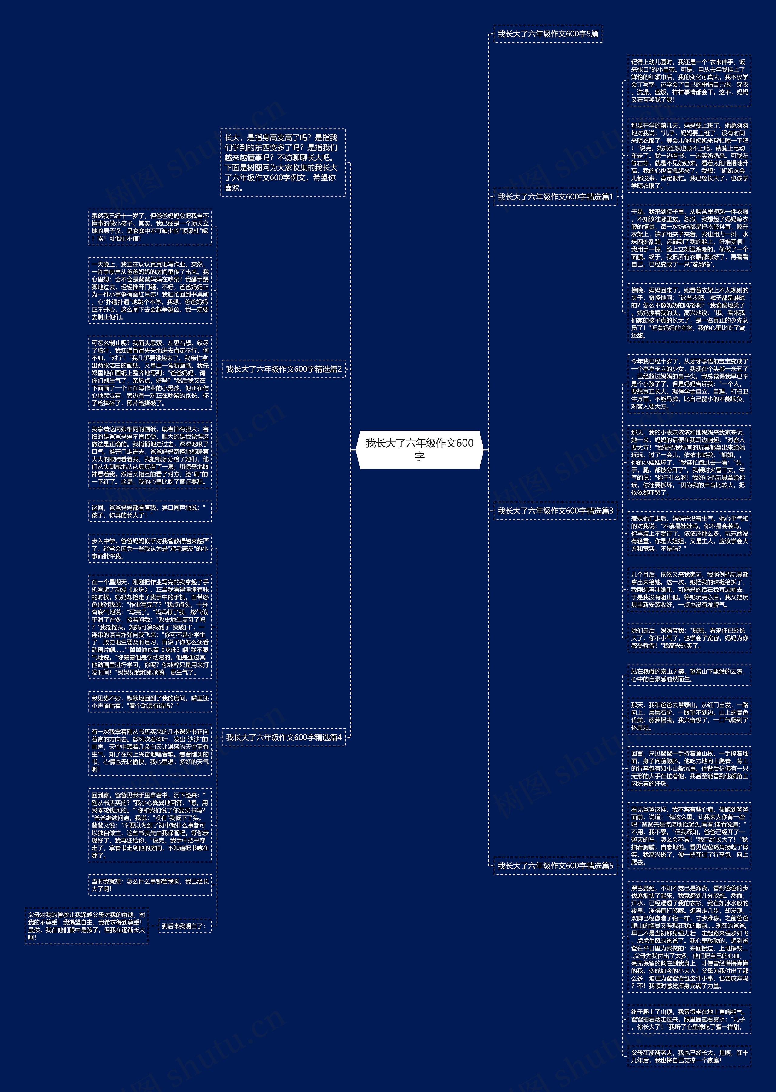 我长大了六年级作文600字思维导图