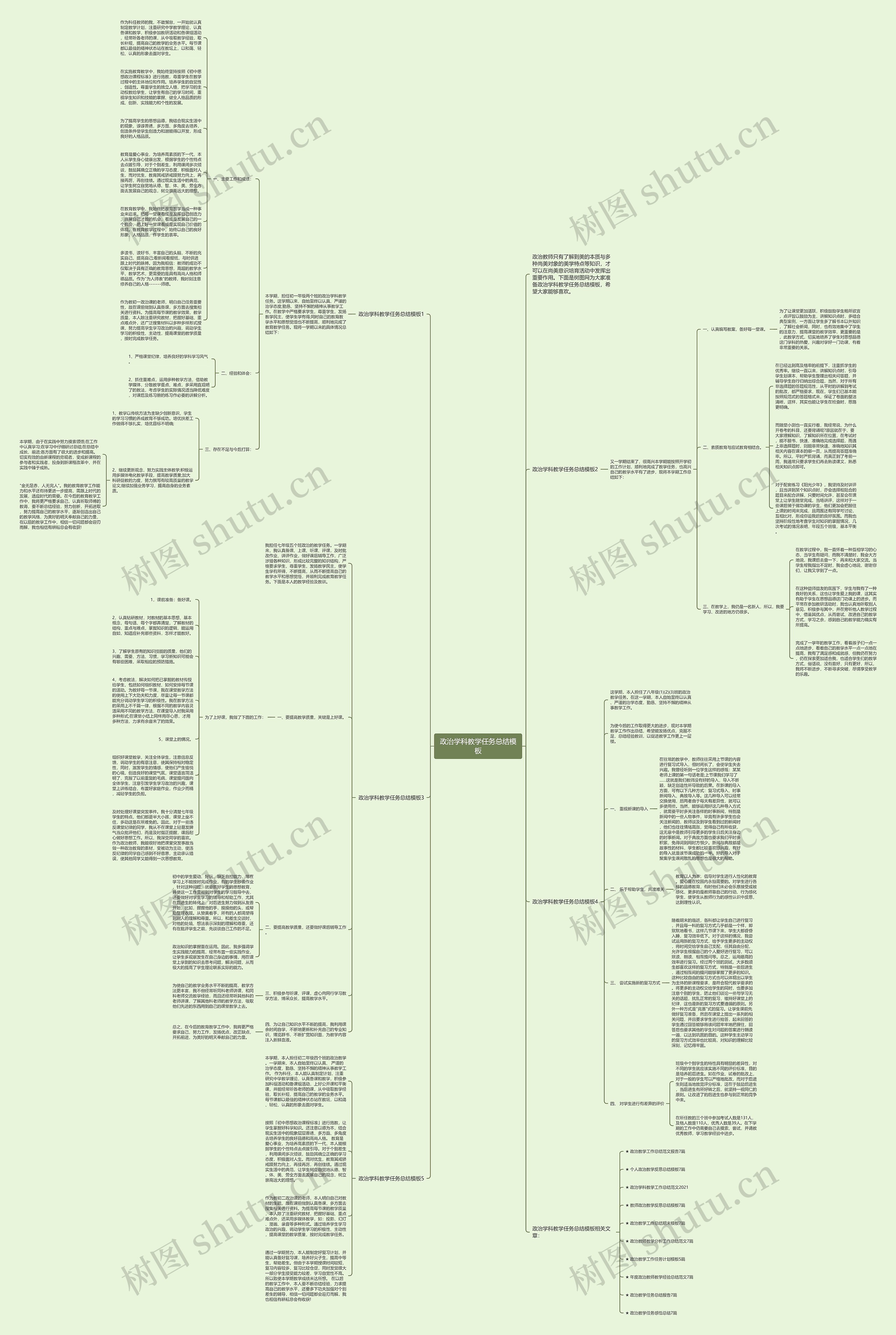 政治学科教学任务总结思维导图