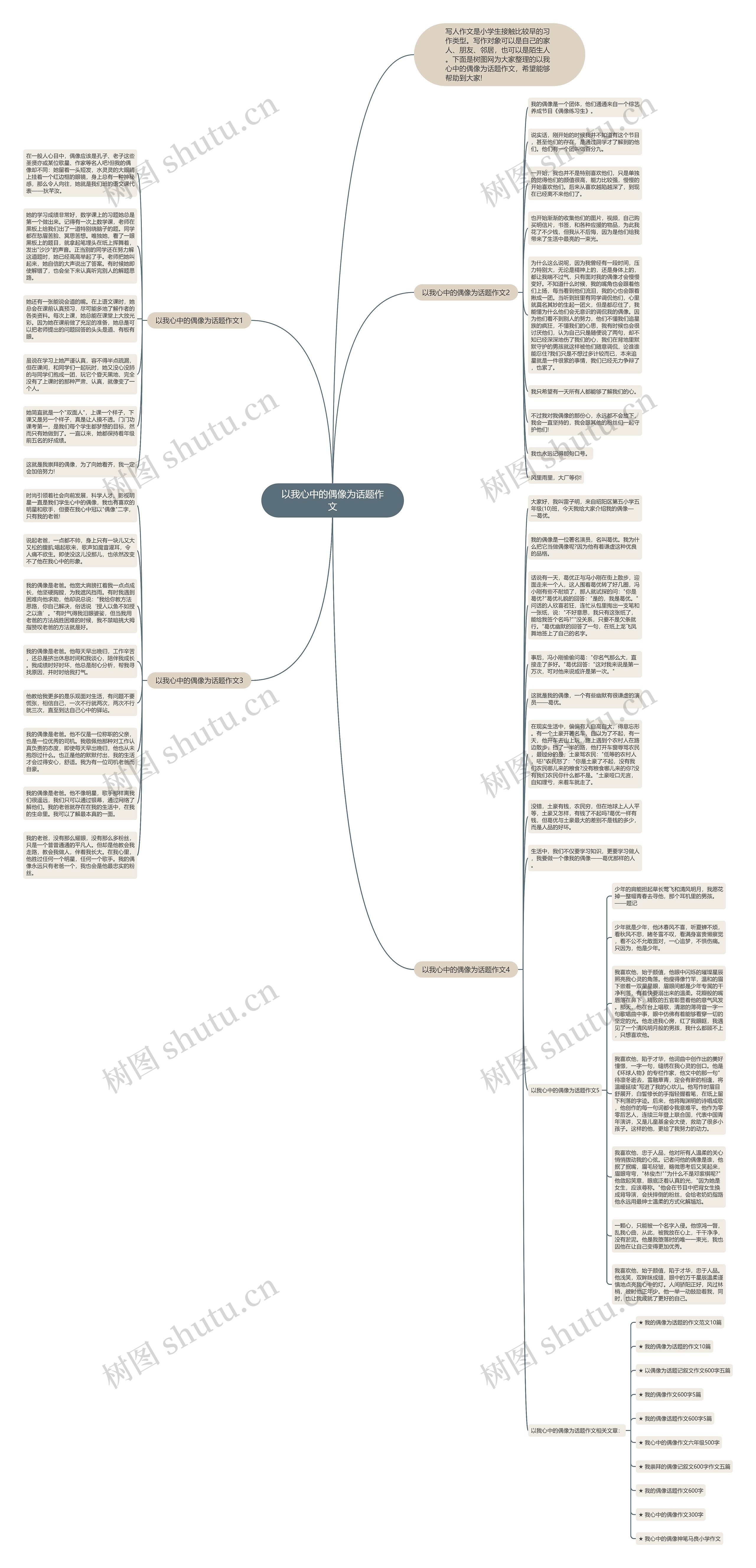 以我心中的偶像为话题作文思维导图