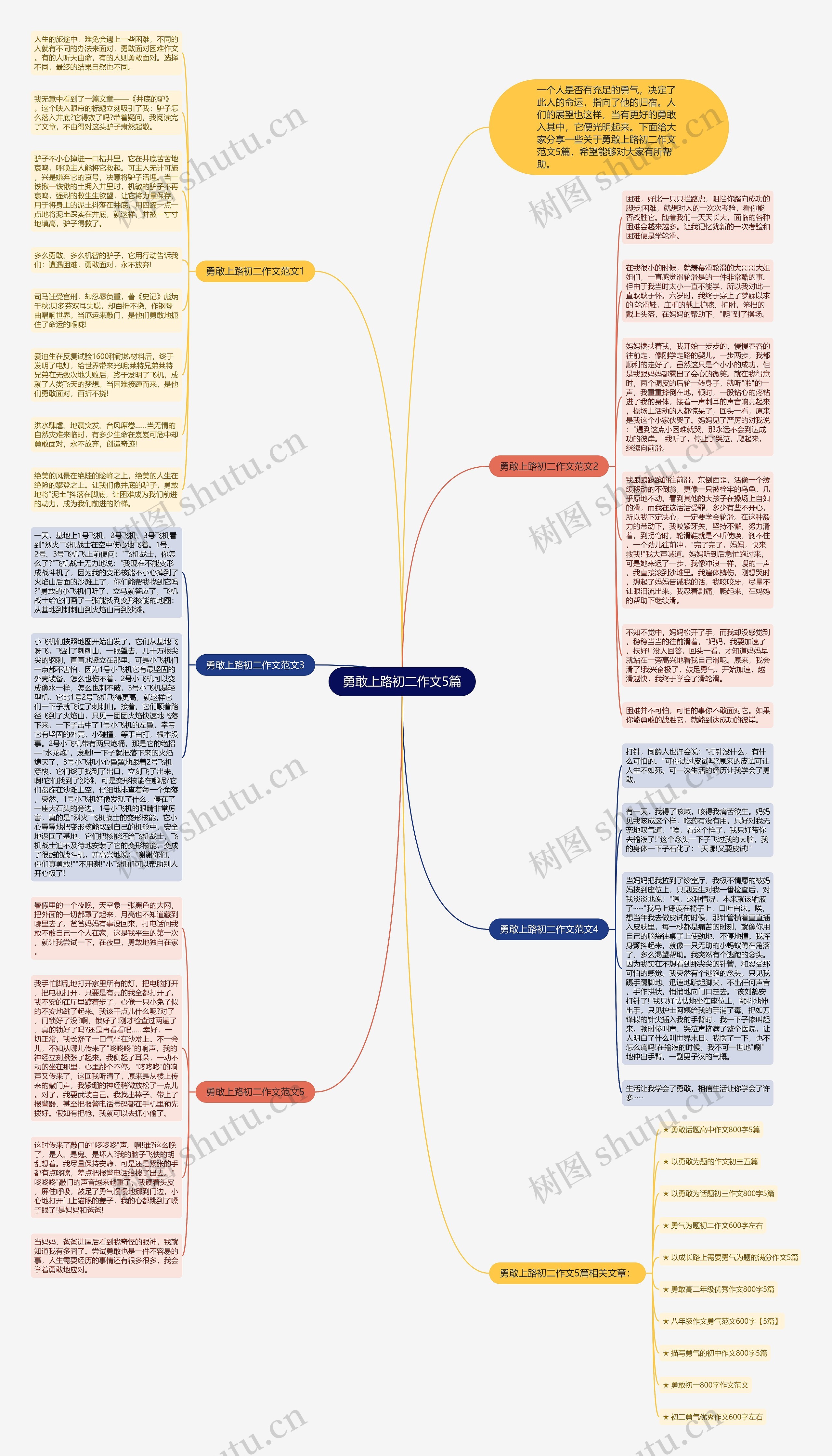 勇敢上路初二作文5篇思维导图