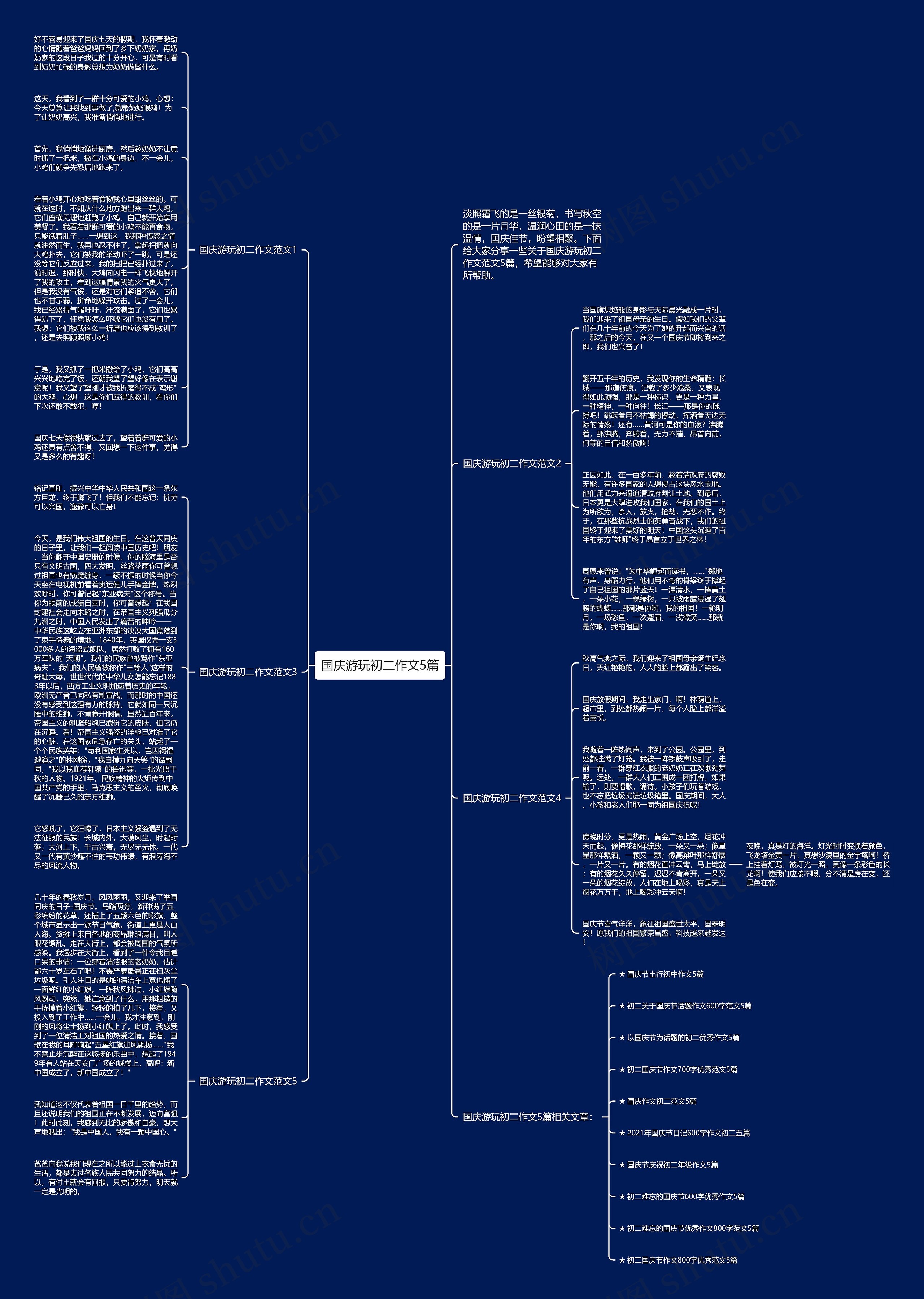 国庆游玩初二作文5篇思维导图