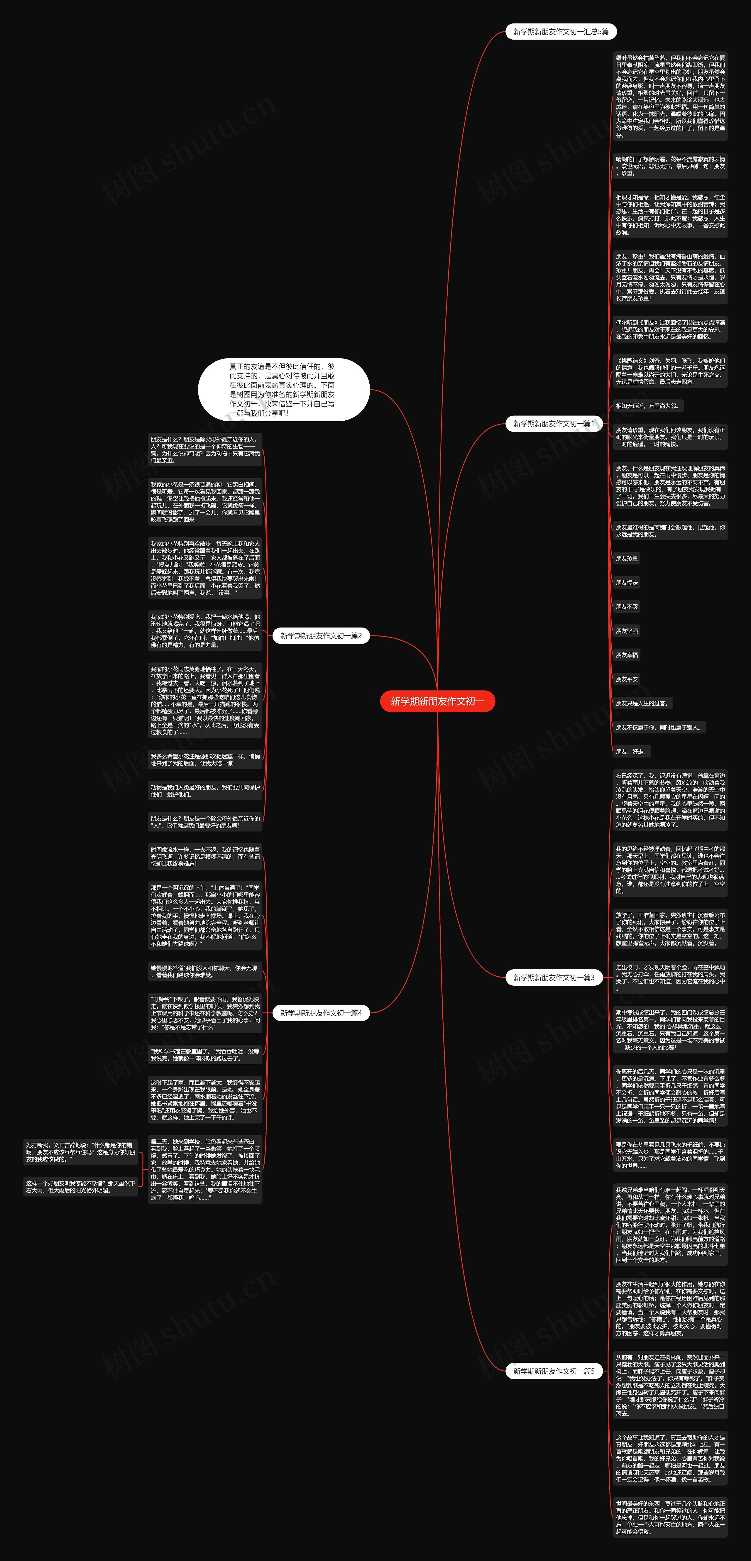 新学期新朋友作文初一思维导图