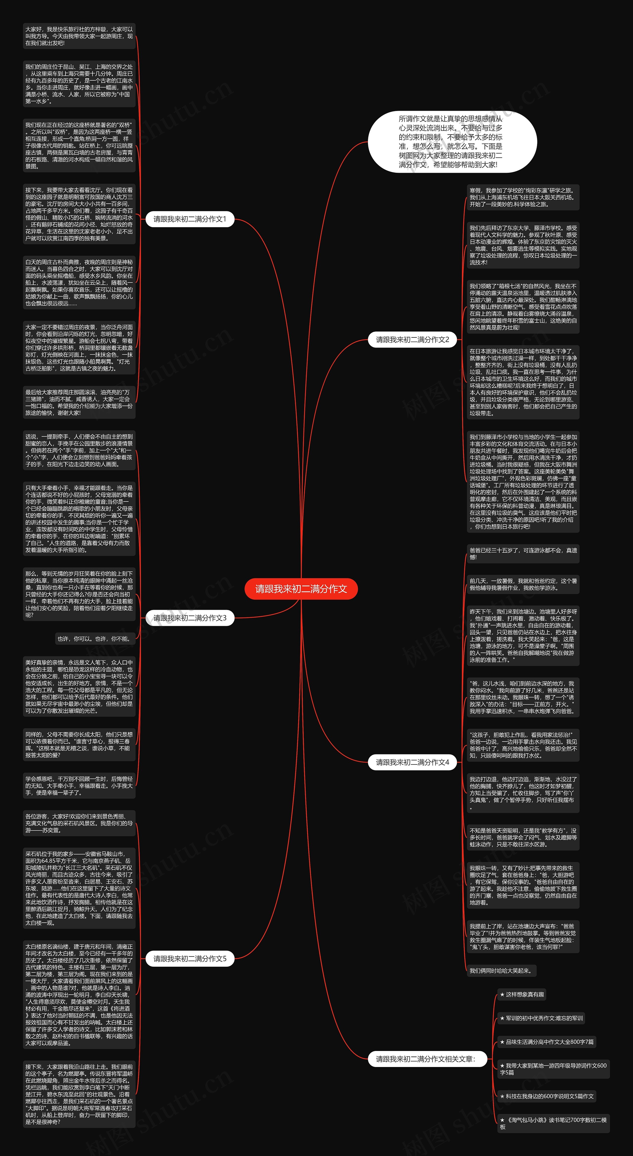 请跟我来初二满分作文思维导图