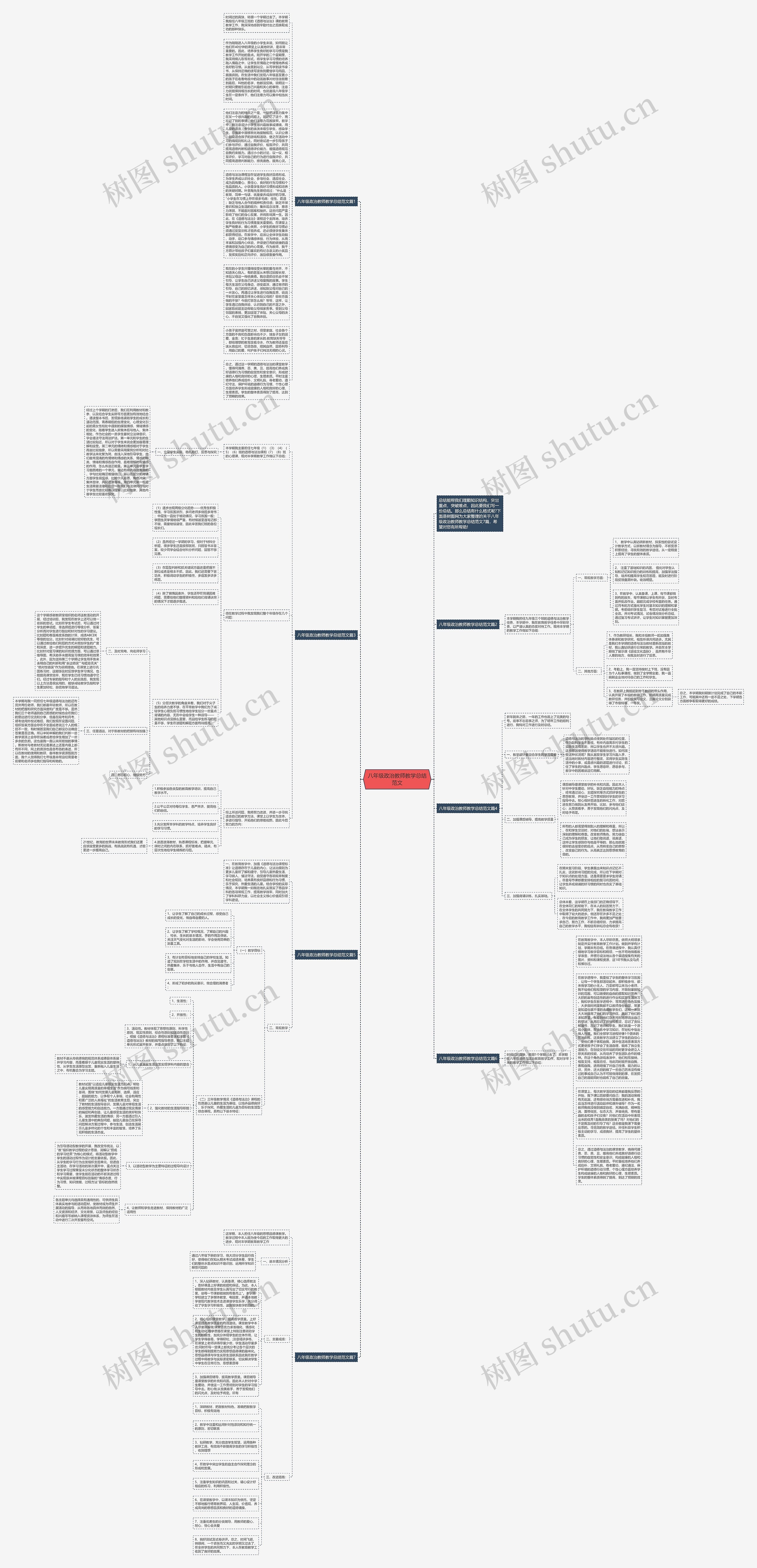 八年级政治教师教学总结范文思维导图