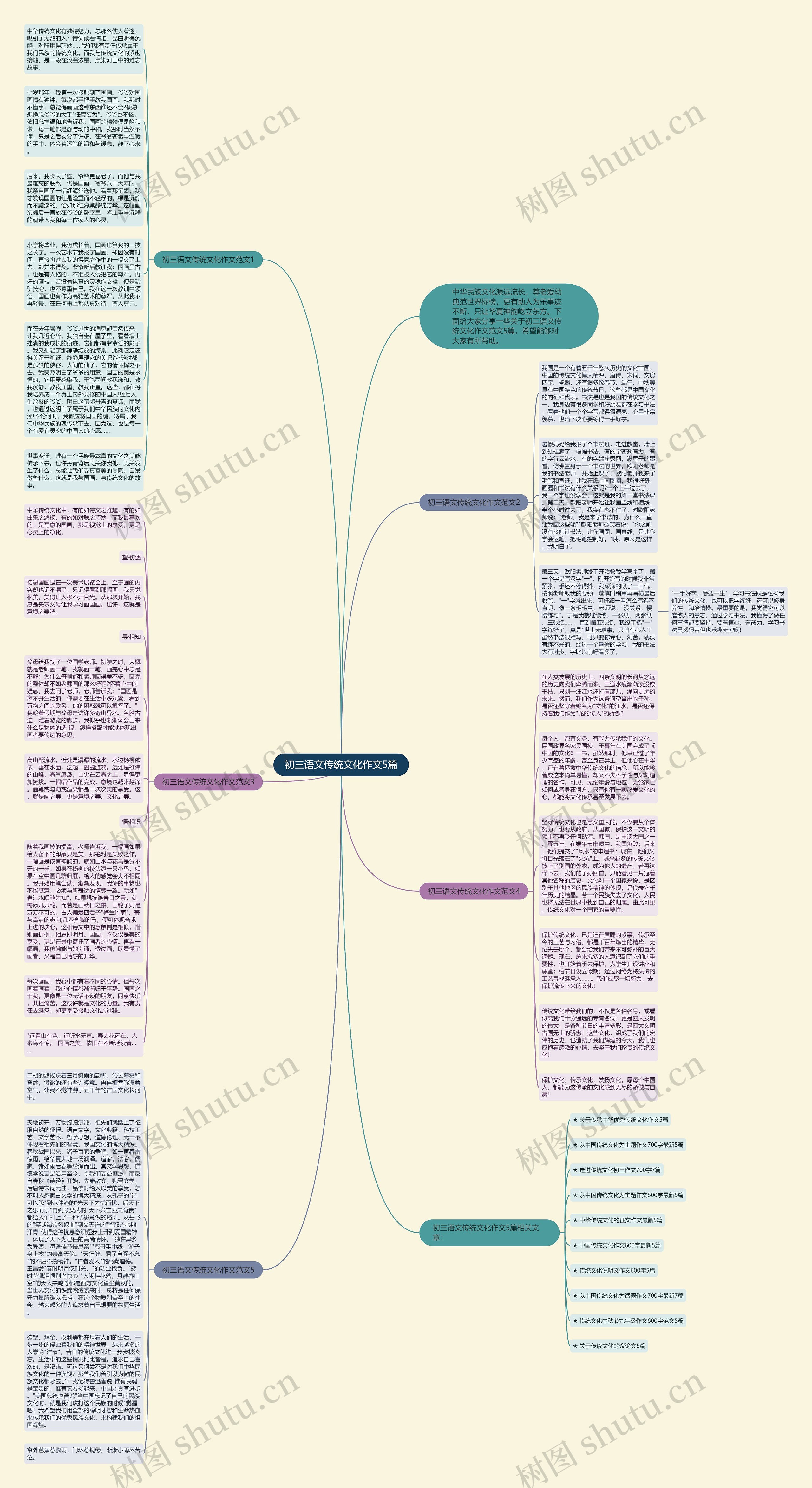 初三语文传统文化作文5篇思维导图