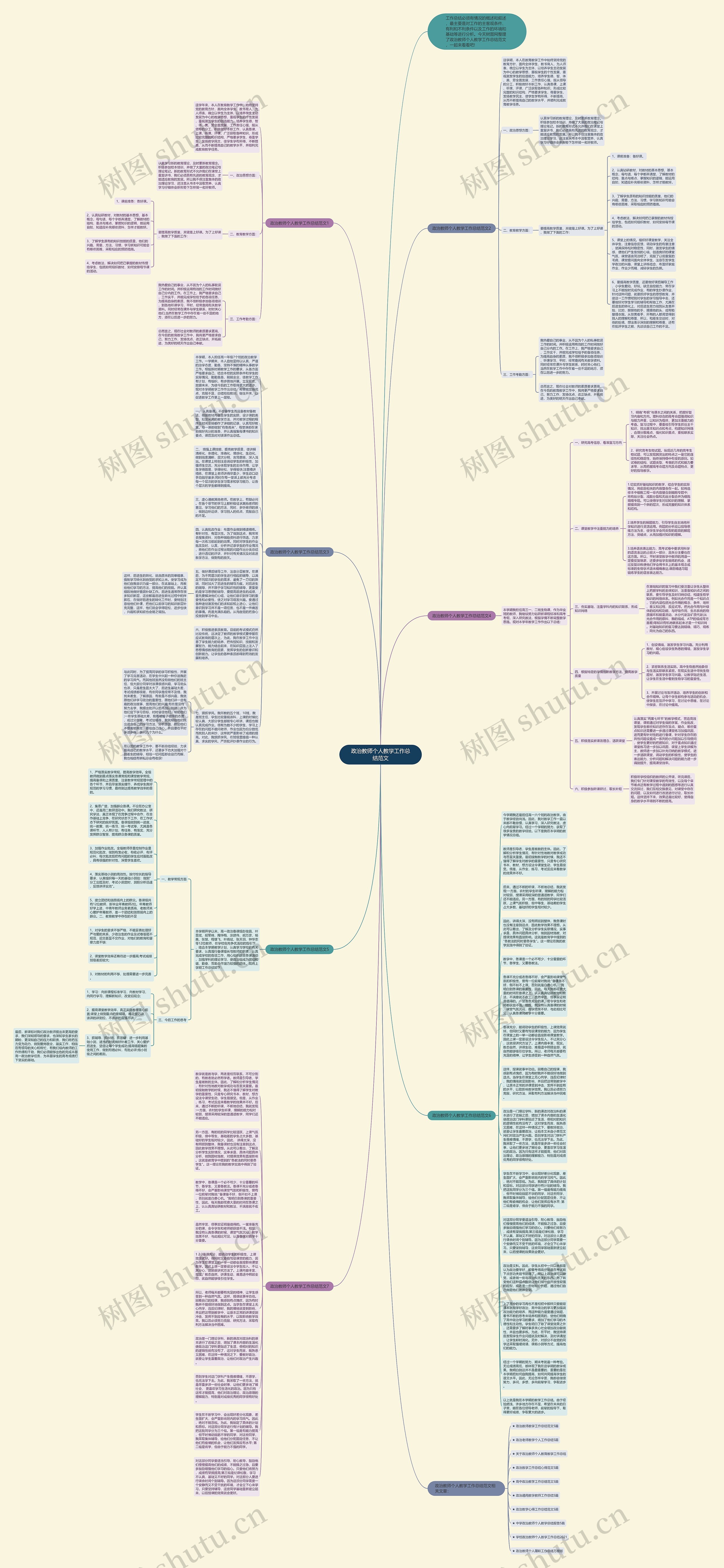 政治教师个人教学工作总结范文思维导图