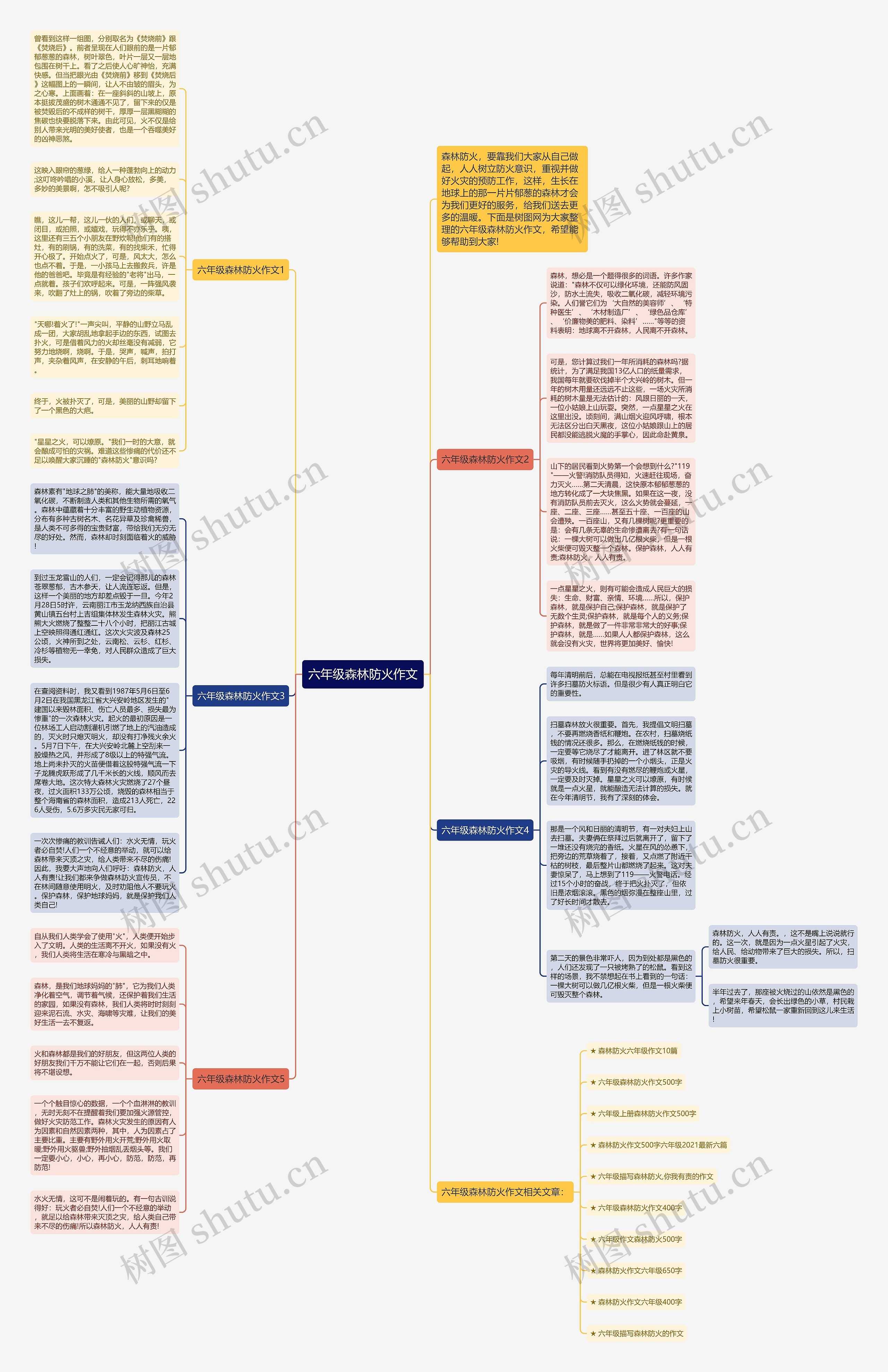 六年级森林防火作文思维导图