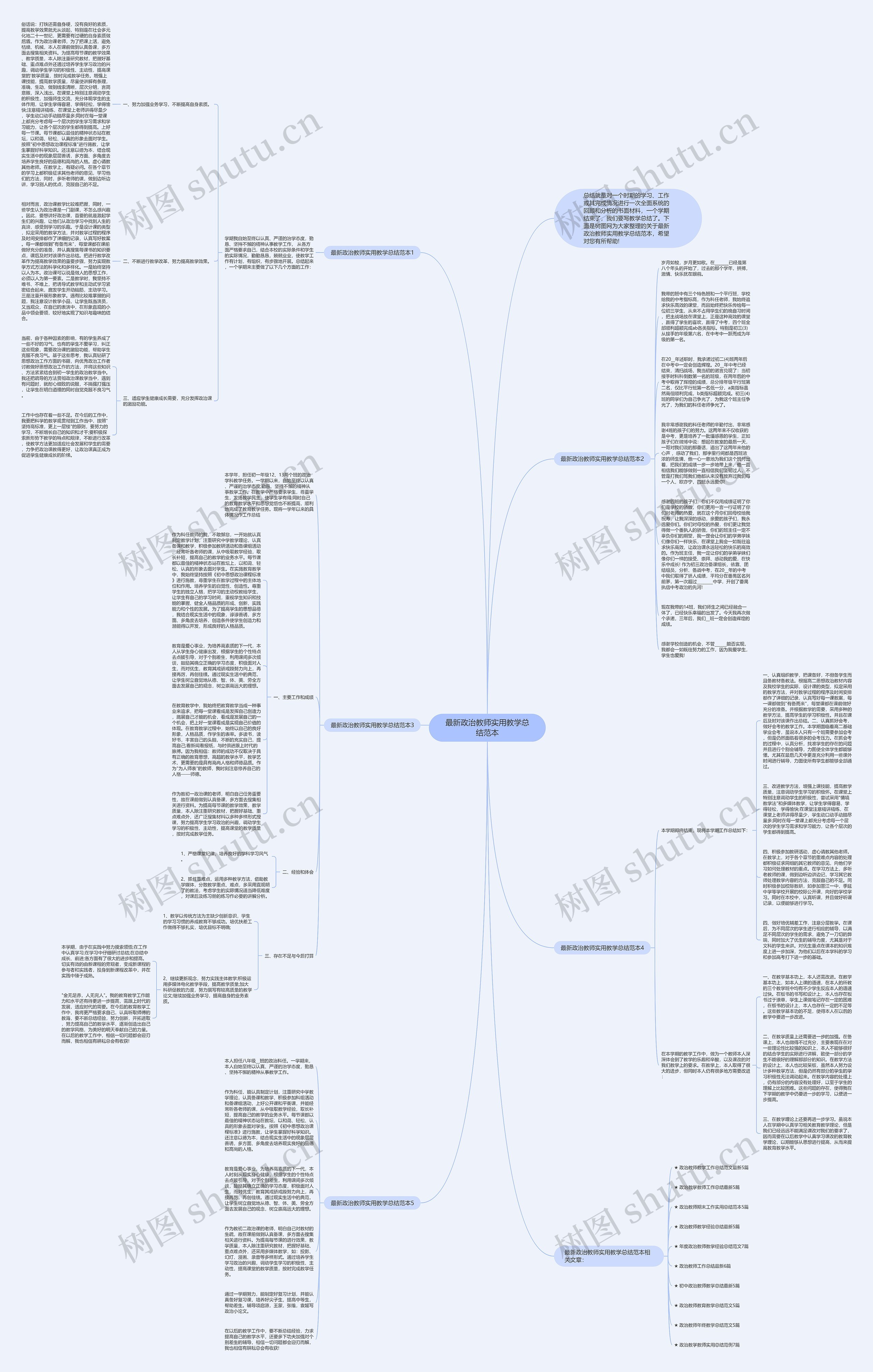 最新政治教师实用教学总结范本思维导图