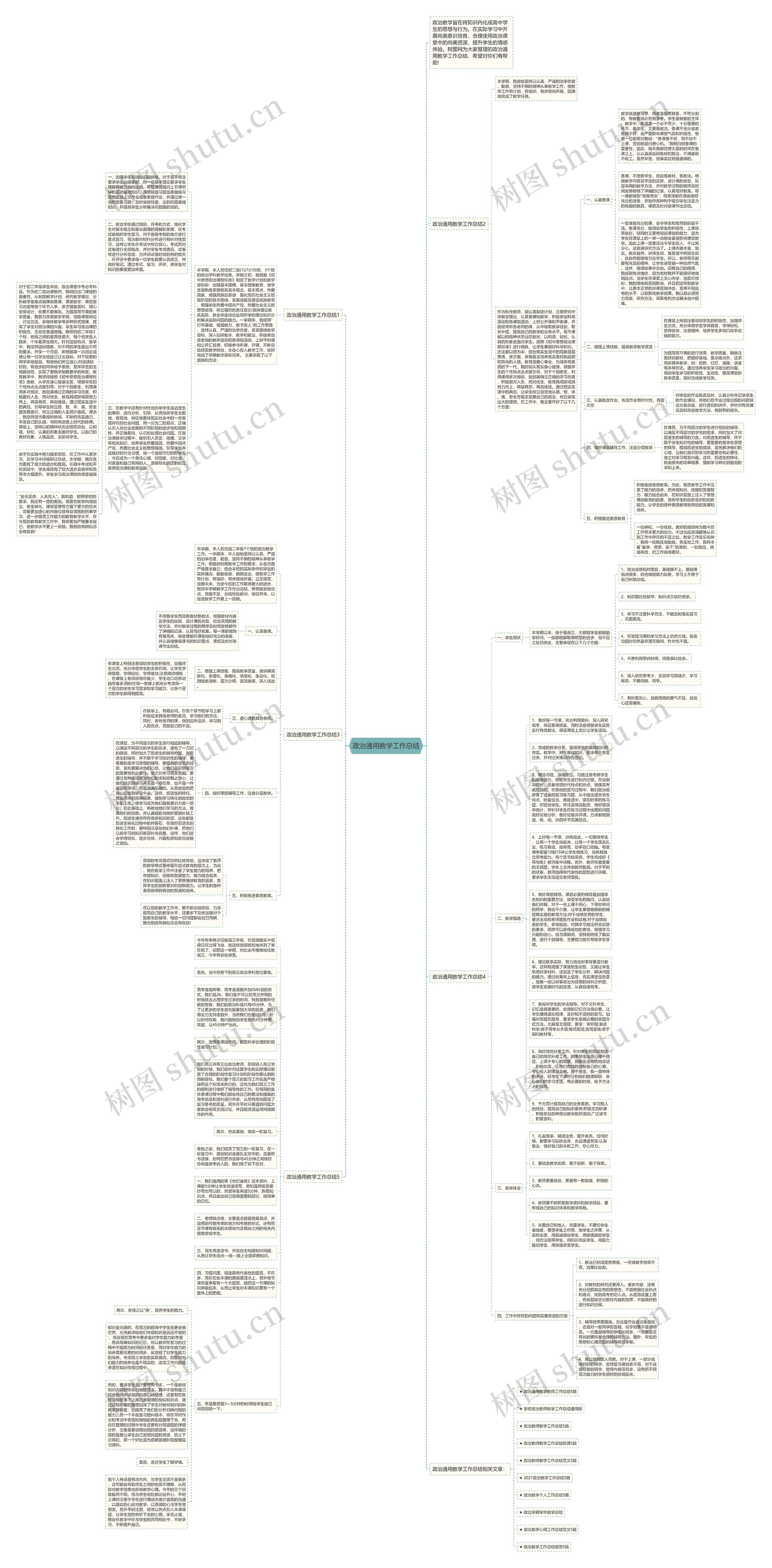 政治通用教学工作总结思维导图