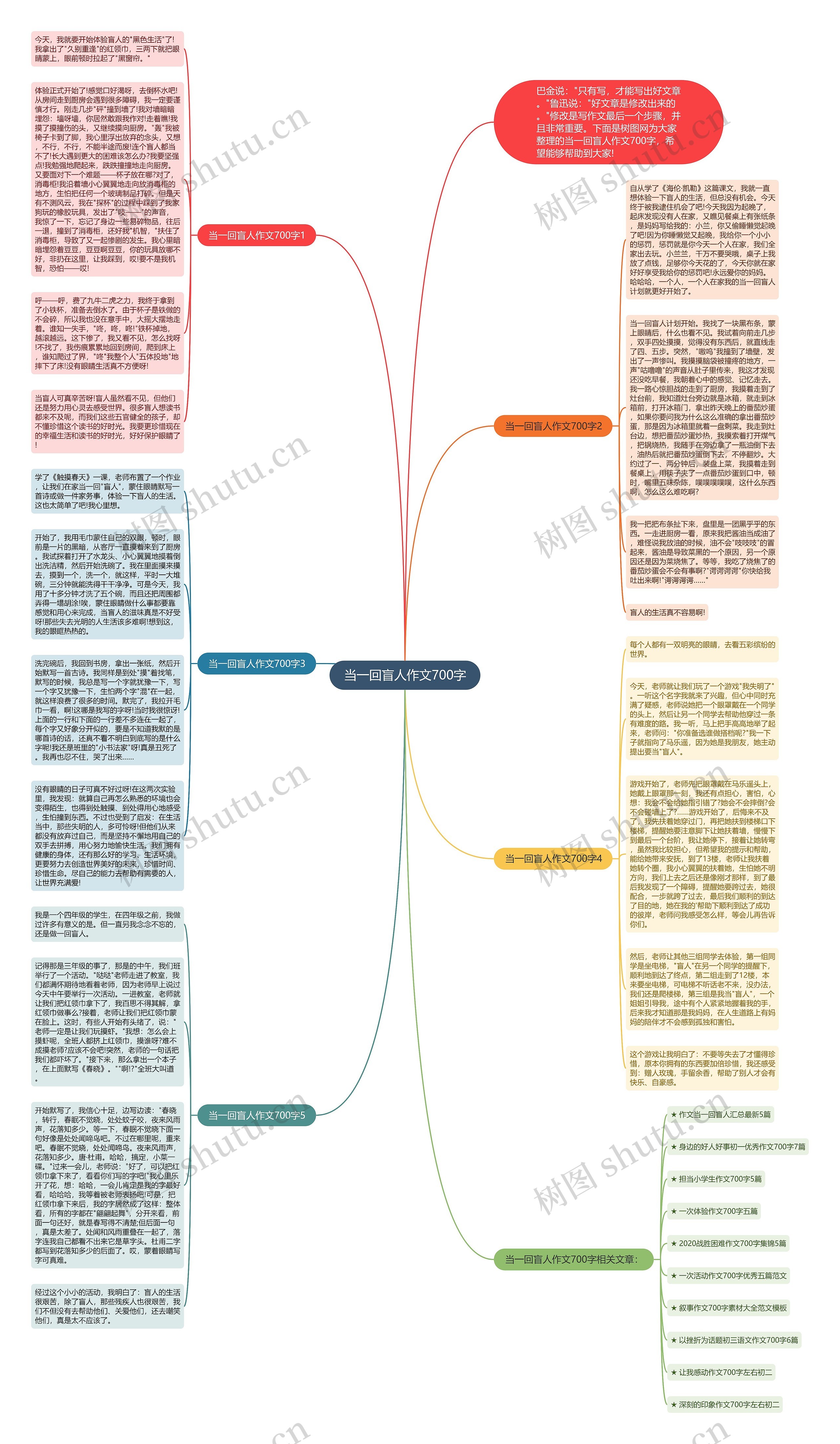 当一回盲人作文700字思维导图