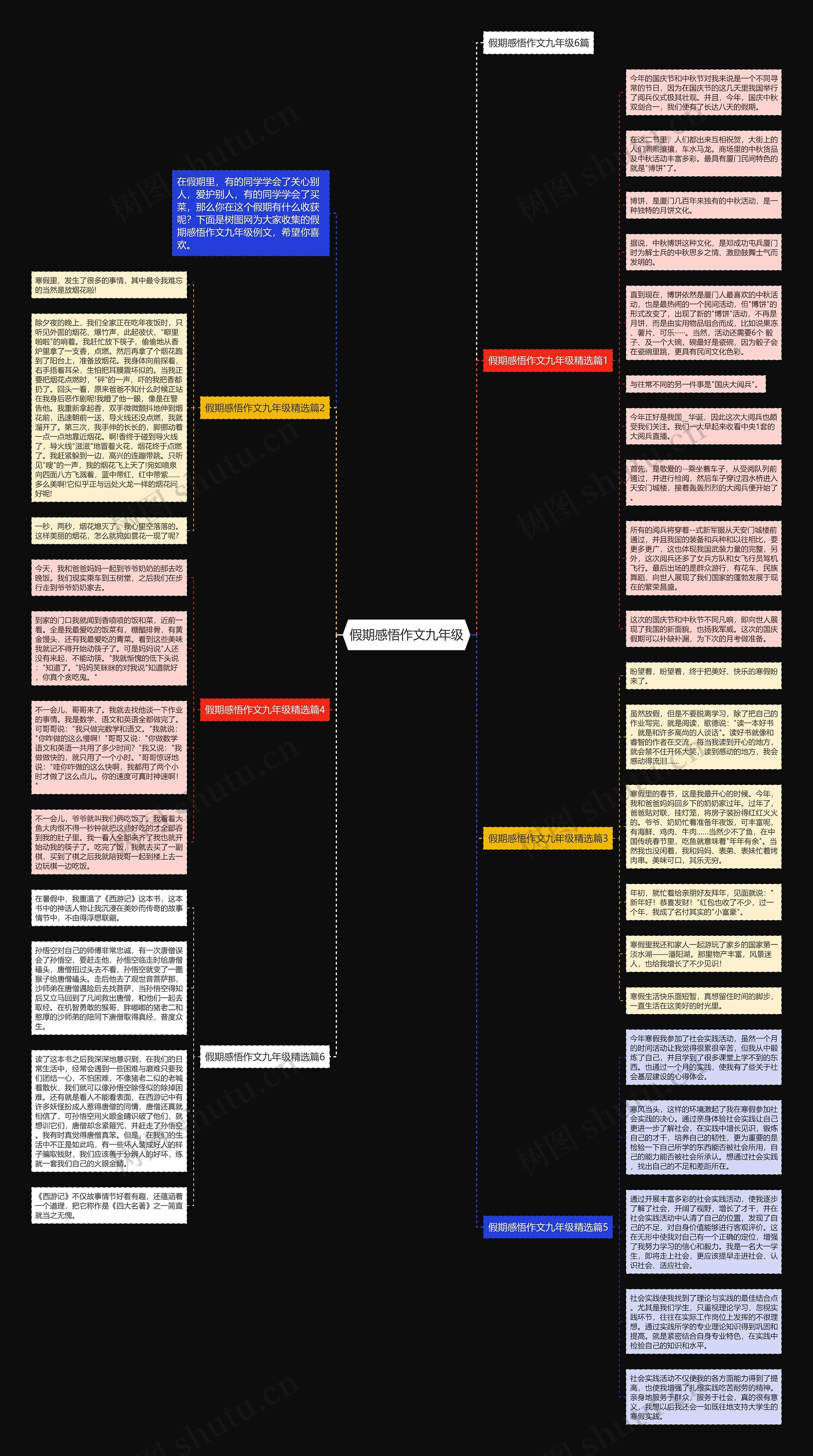假期感悟作文九年级思维导图