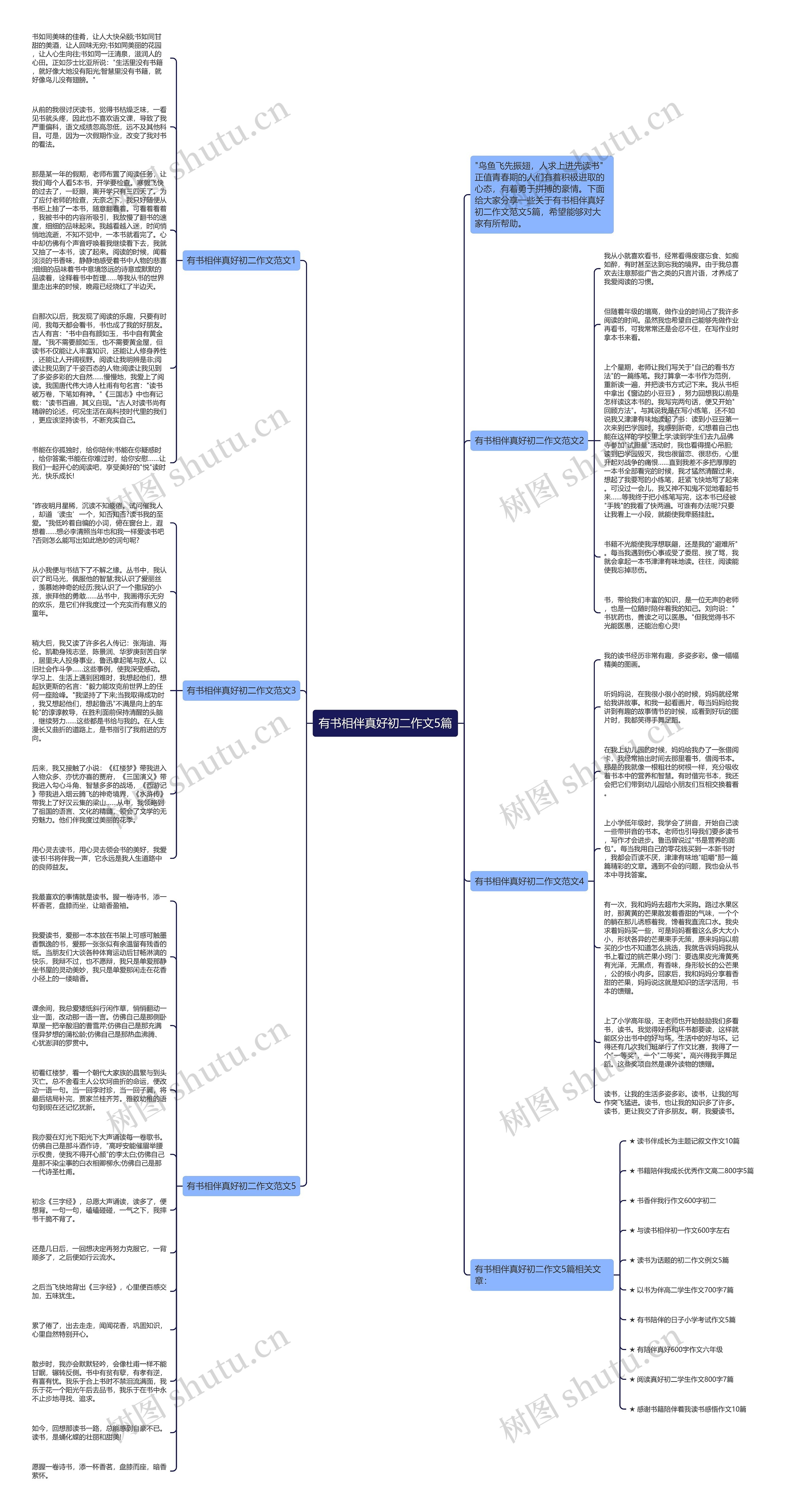 有书相伴真好初二作文5篇思维导图