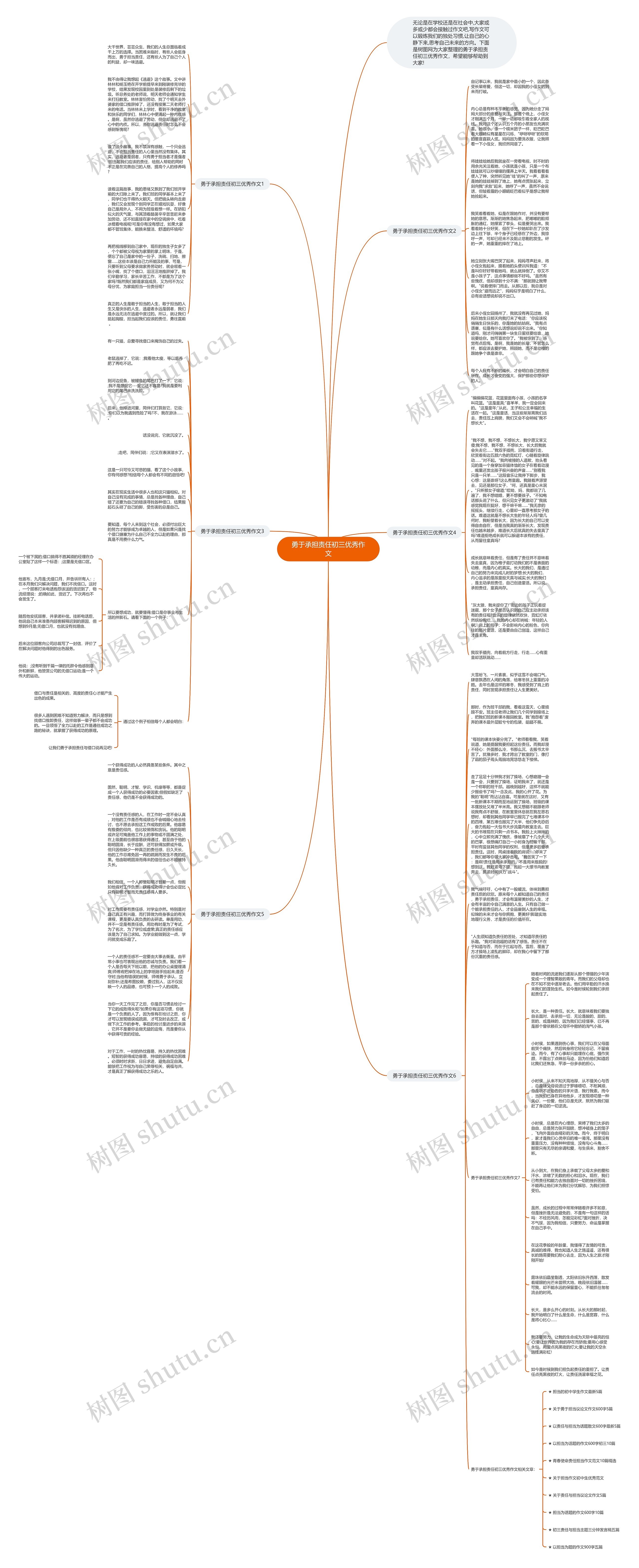 勇于承担责任初三优秀作文思维导图高清图 勇于承担责任初三优秀作文思维导图