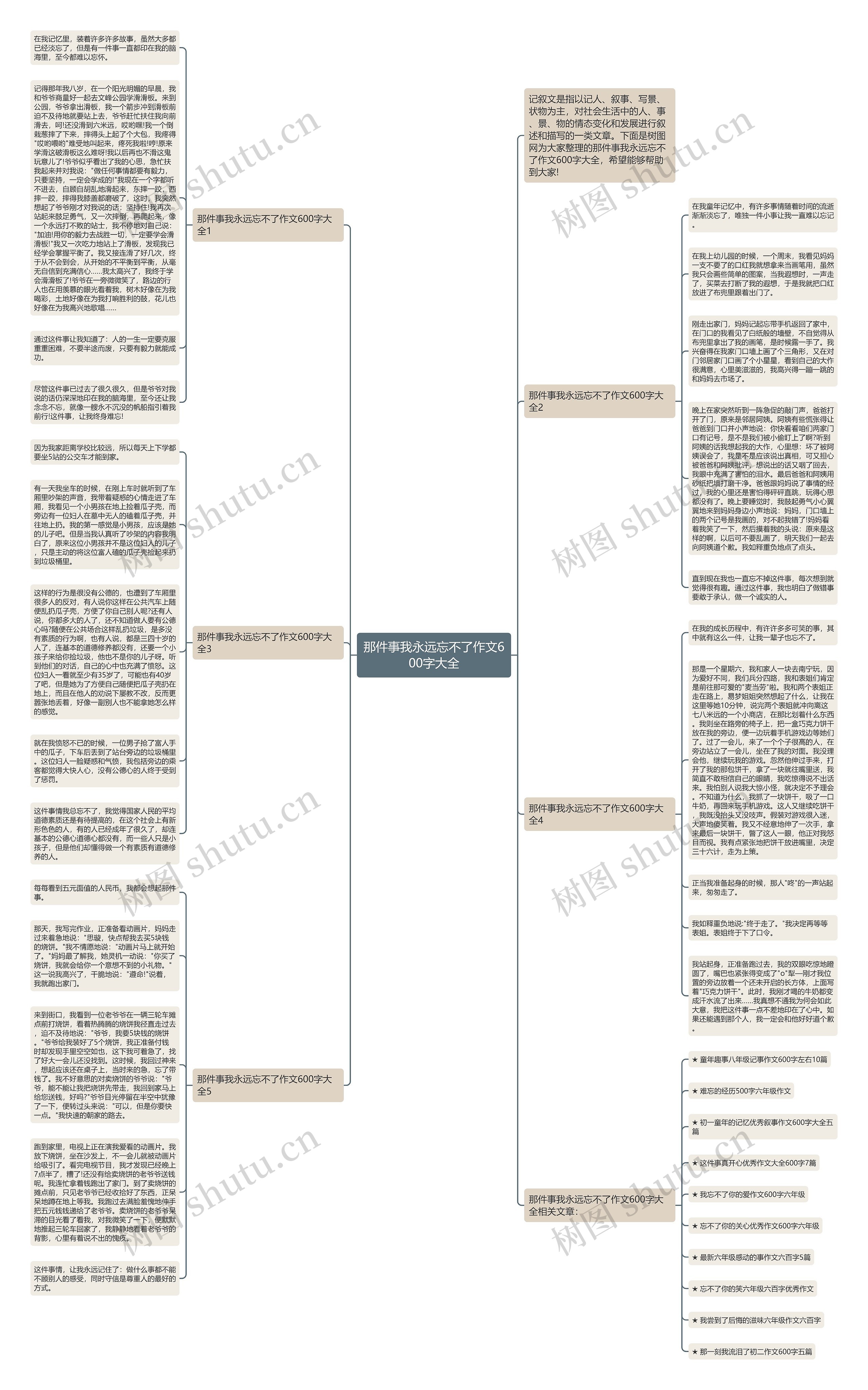 那件事我永远忘不了作文600字大全思维导图
