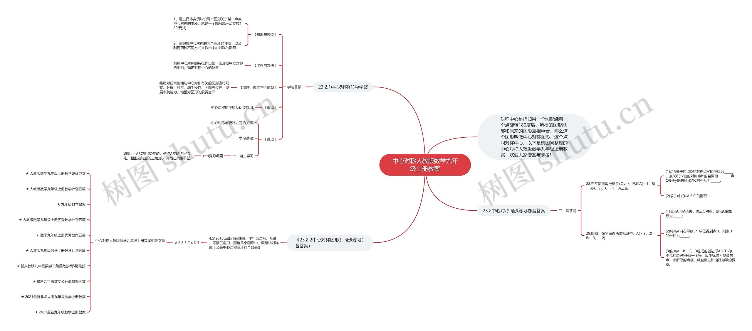 中心对称人教版数学九年级上册教案