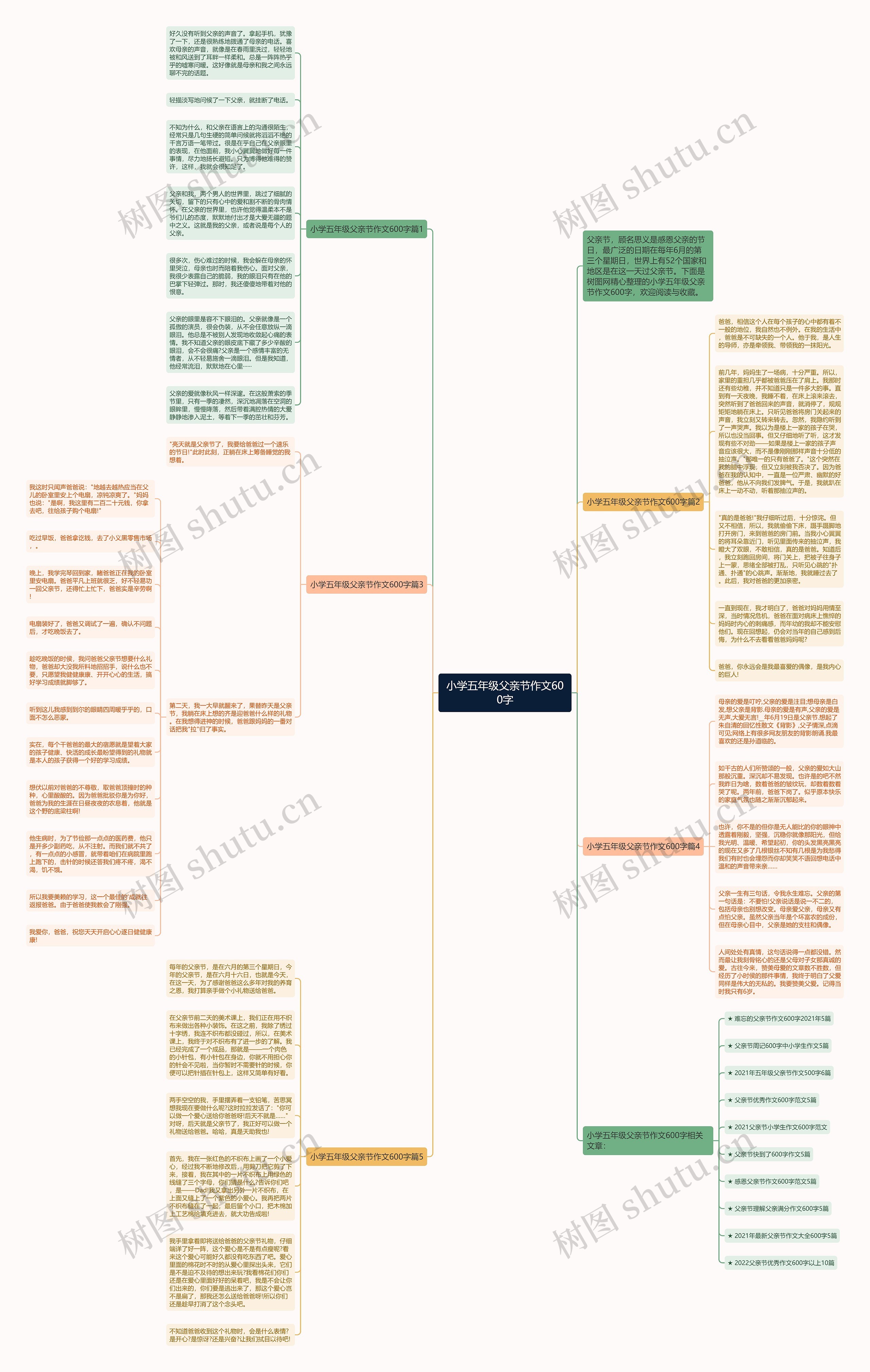 小学五年级父亲节作文600字思维导图