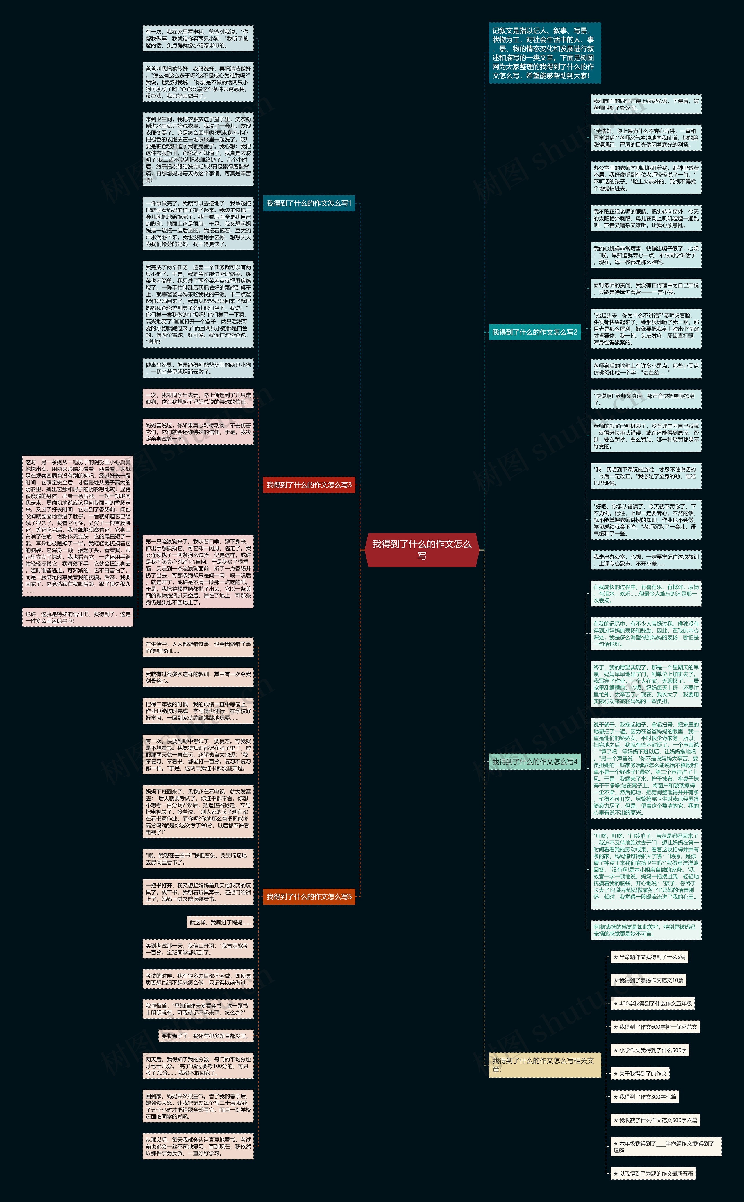 我得到了什么的作文怎么写思维导图