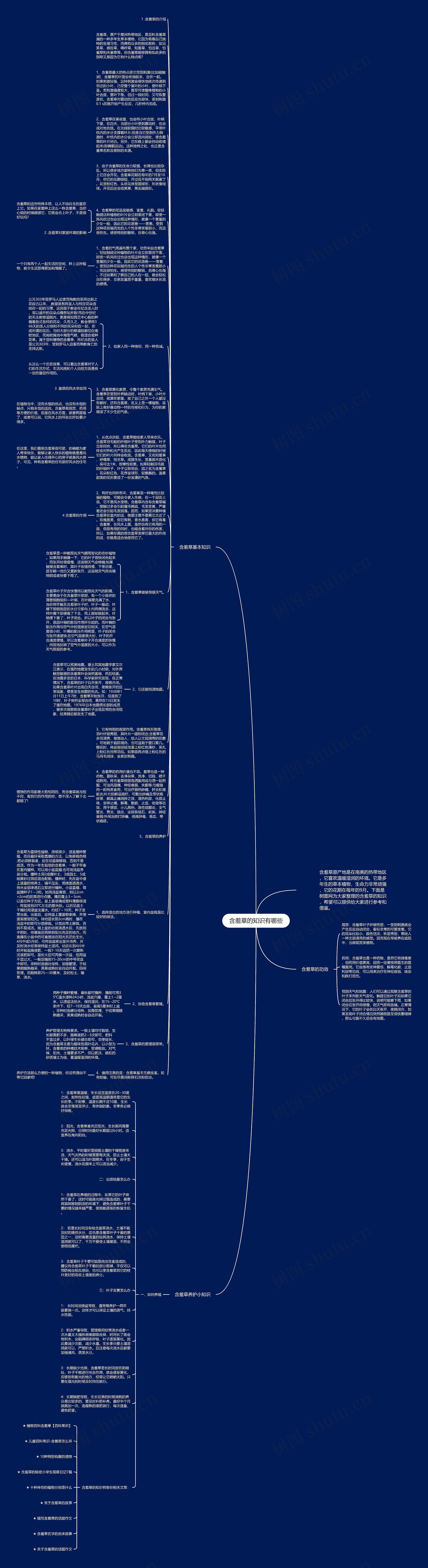 含羞草的知识有哪些思维导图