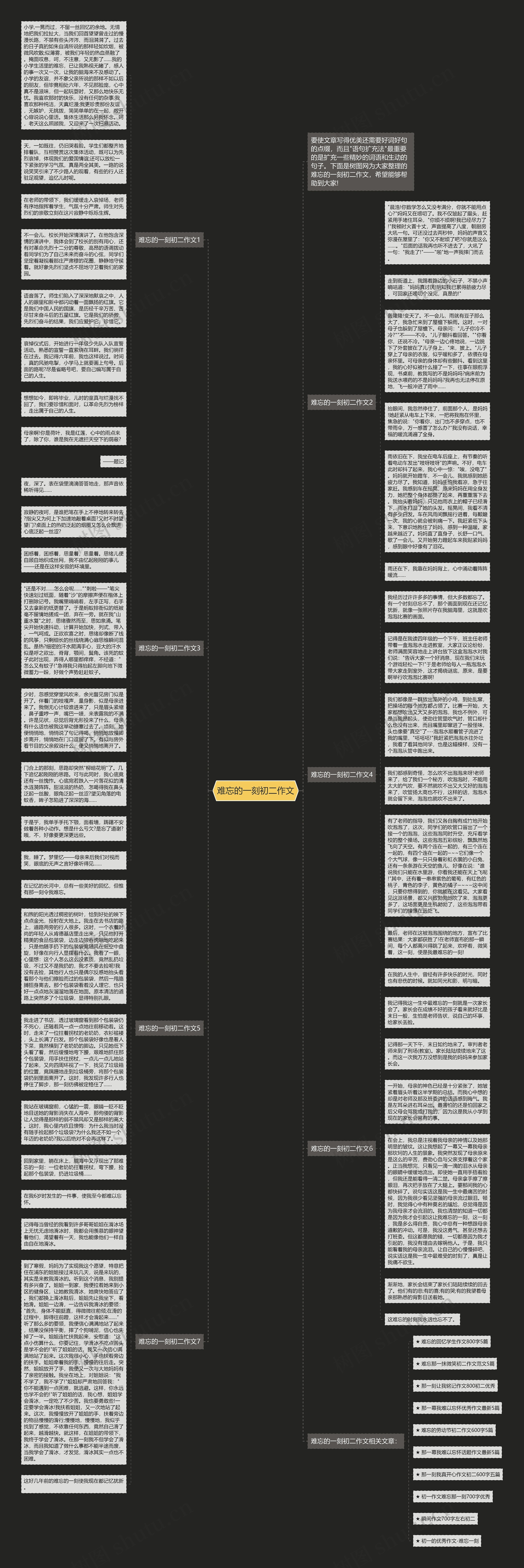 难忘的一刻初二作文思维导图