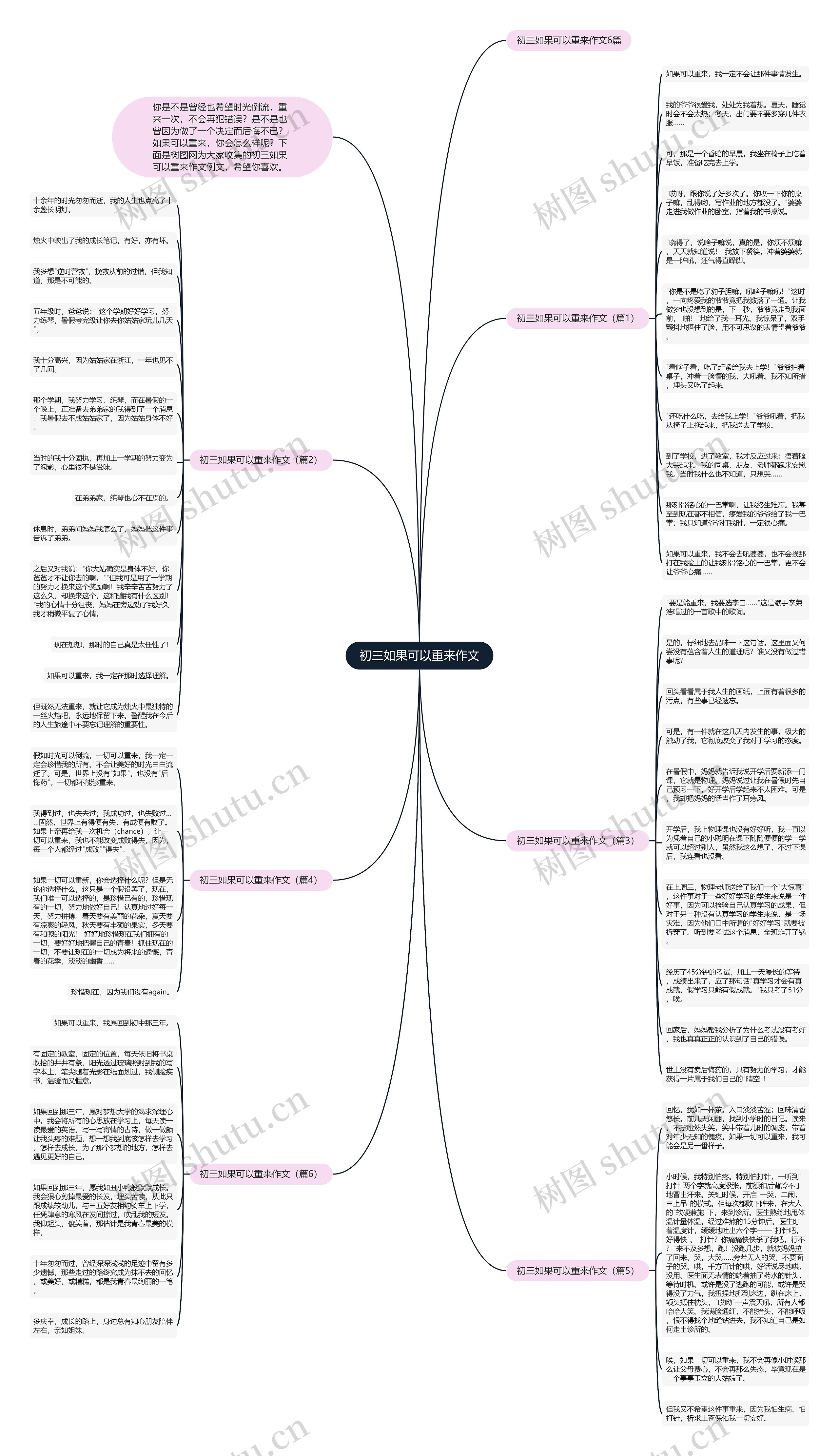 初三如果可以重来作文思维导图