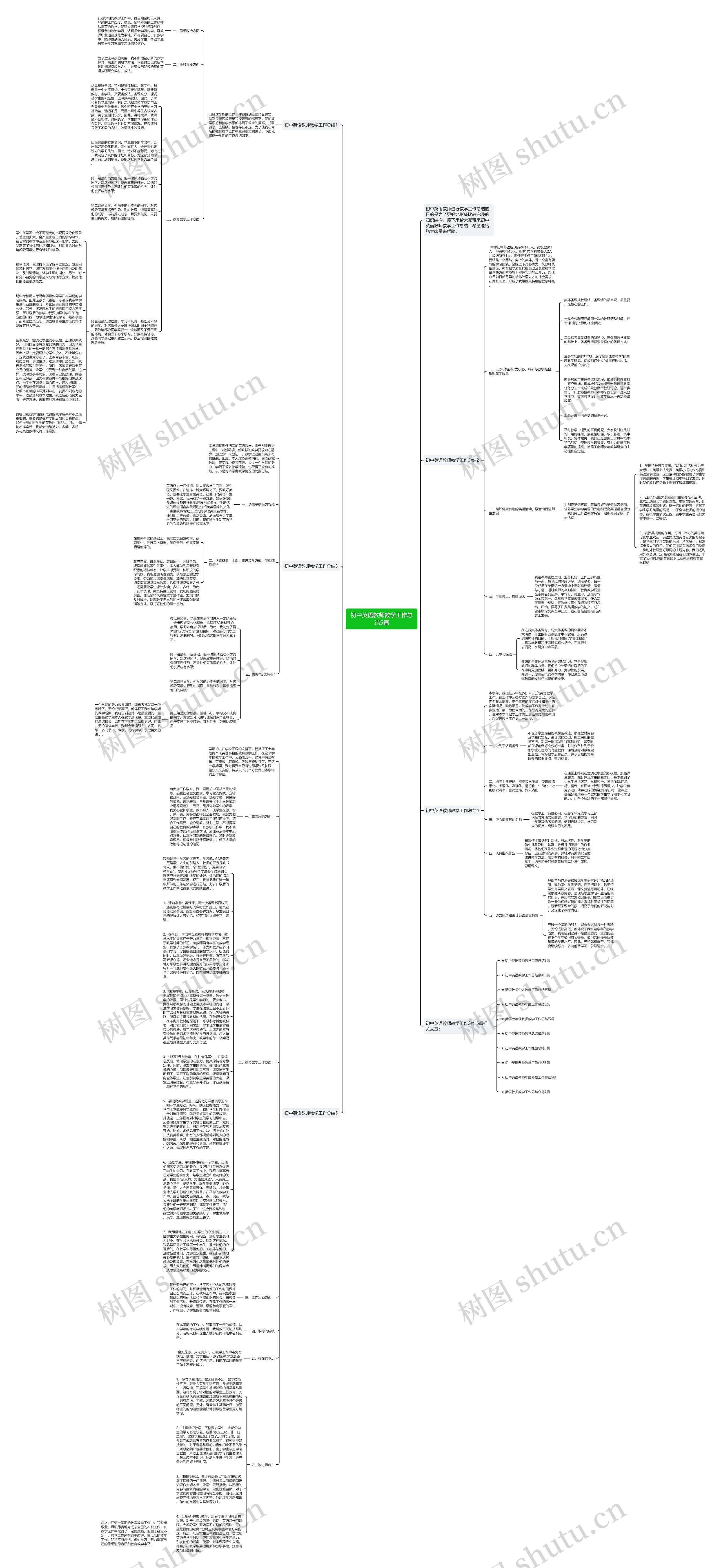 初中英语教师教学工作总结5篇思维导图