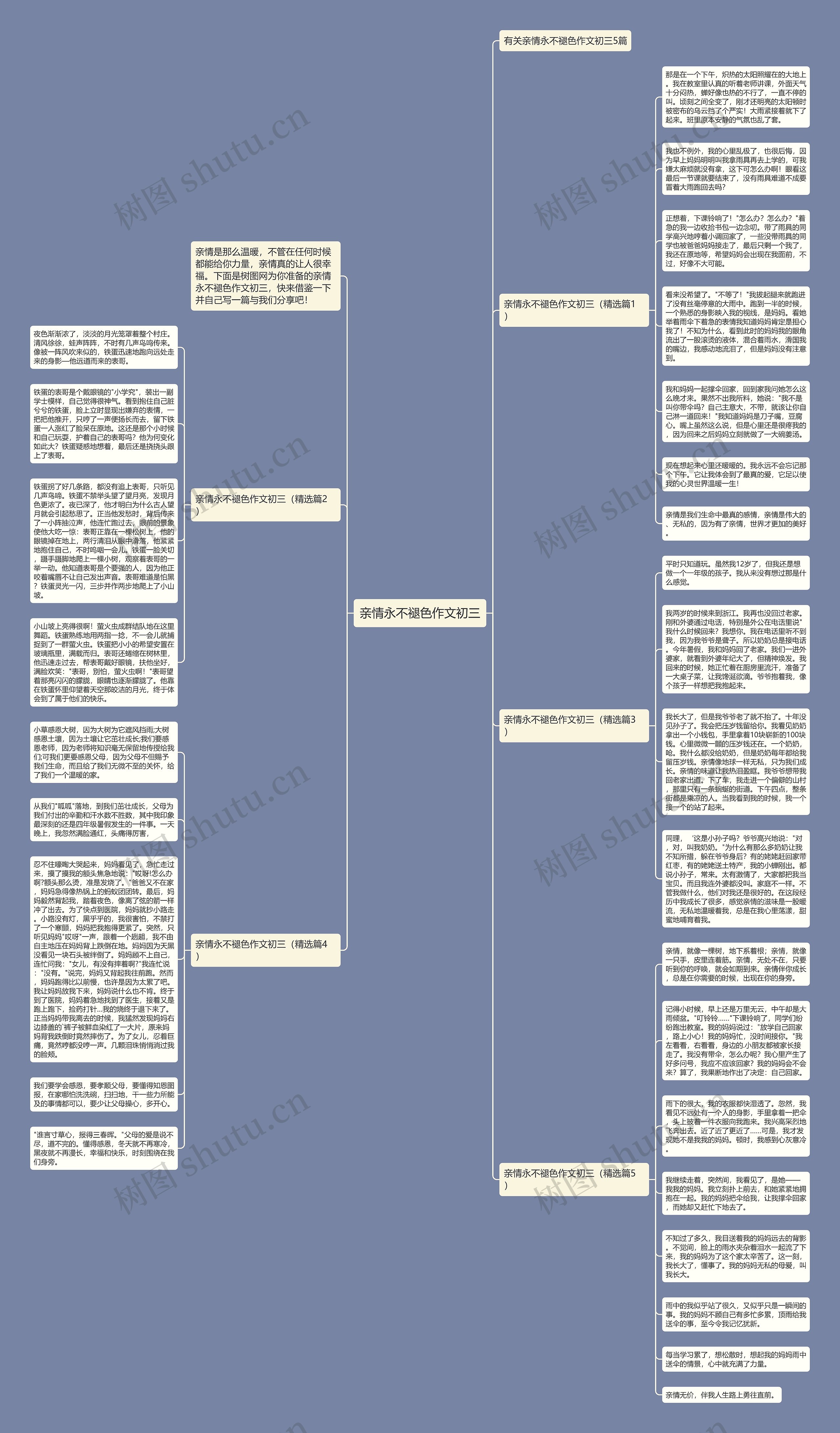 亲情永不褪色作文初三思维导图高清图 亲情永不褪色作文初三思维导图
