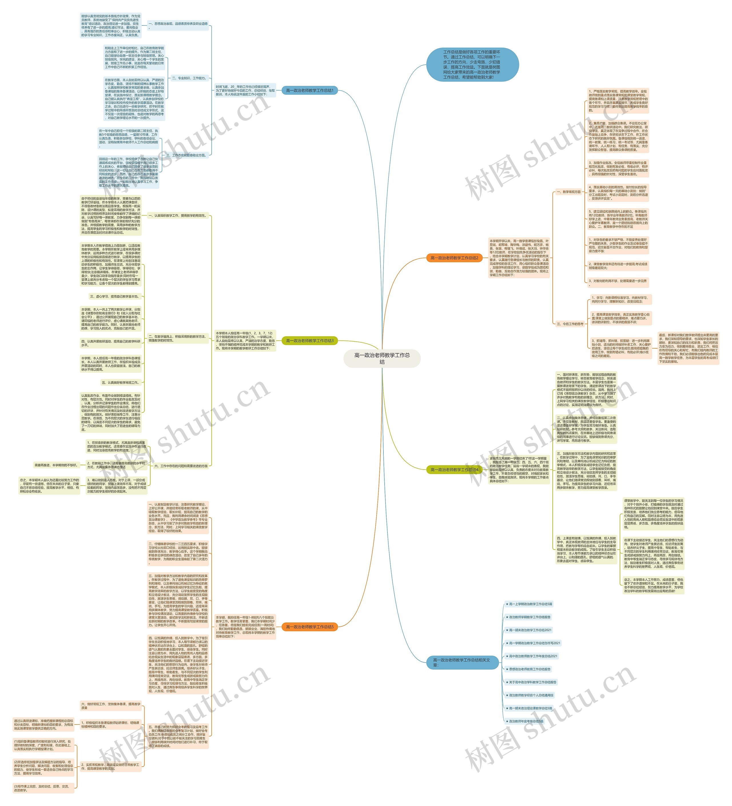 高一政治老师教学工作总结思维导图