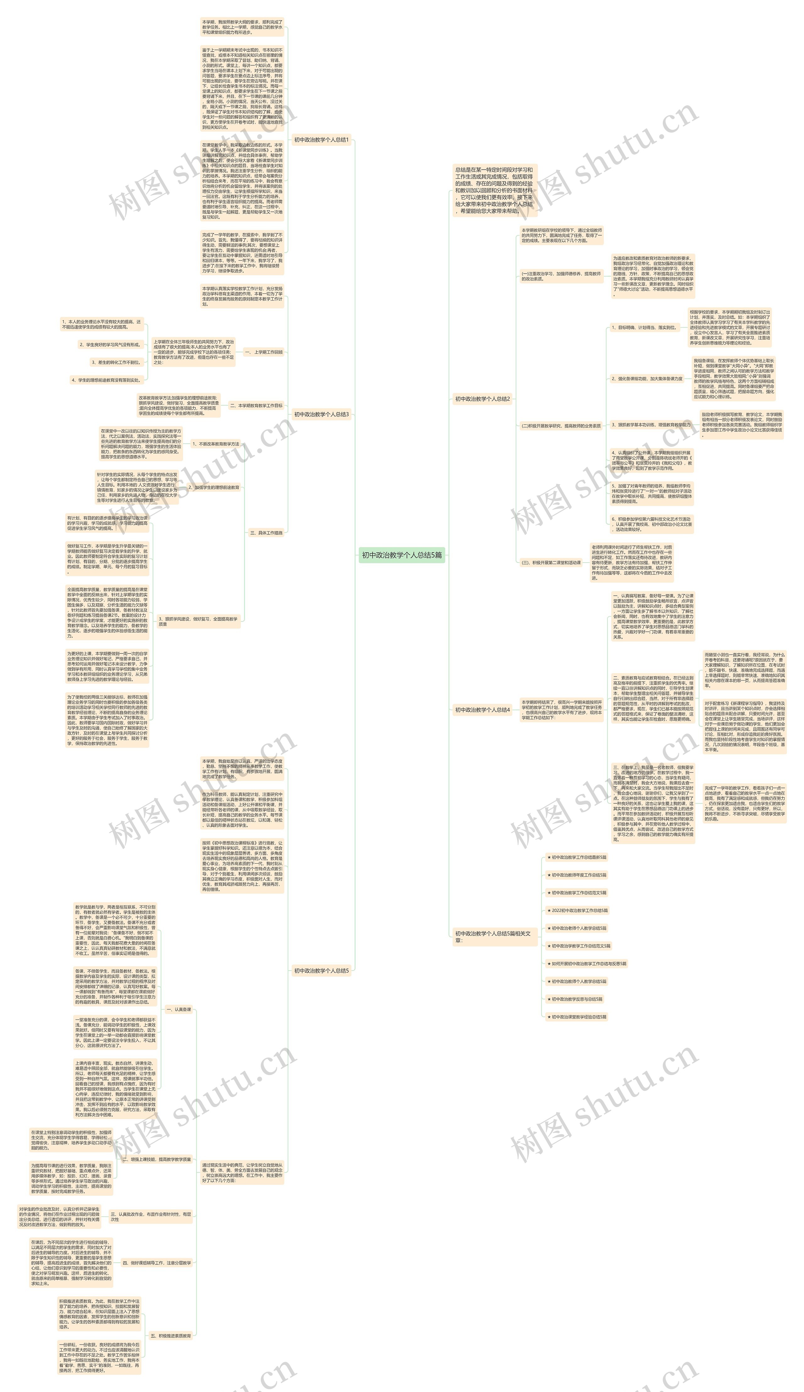 初中政治教学个人总结5篇思维导图