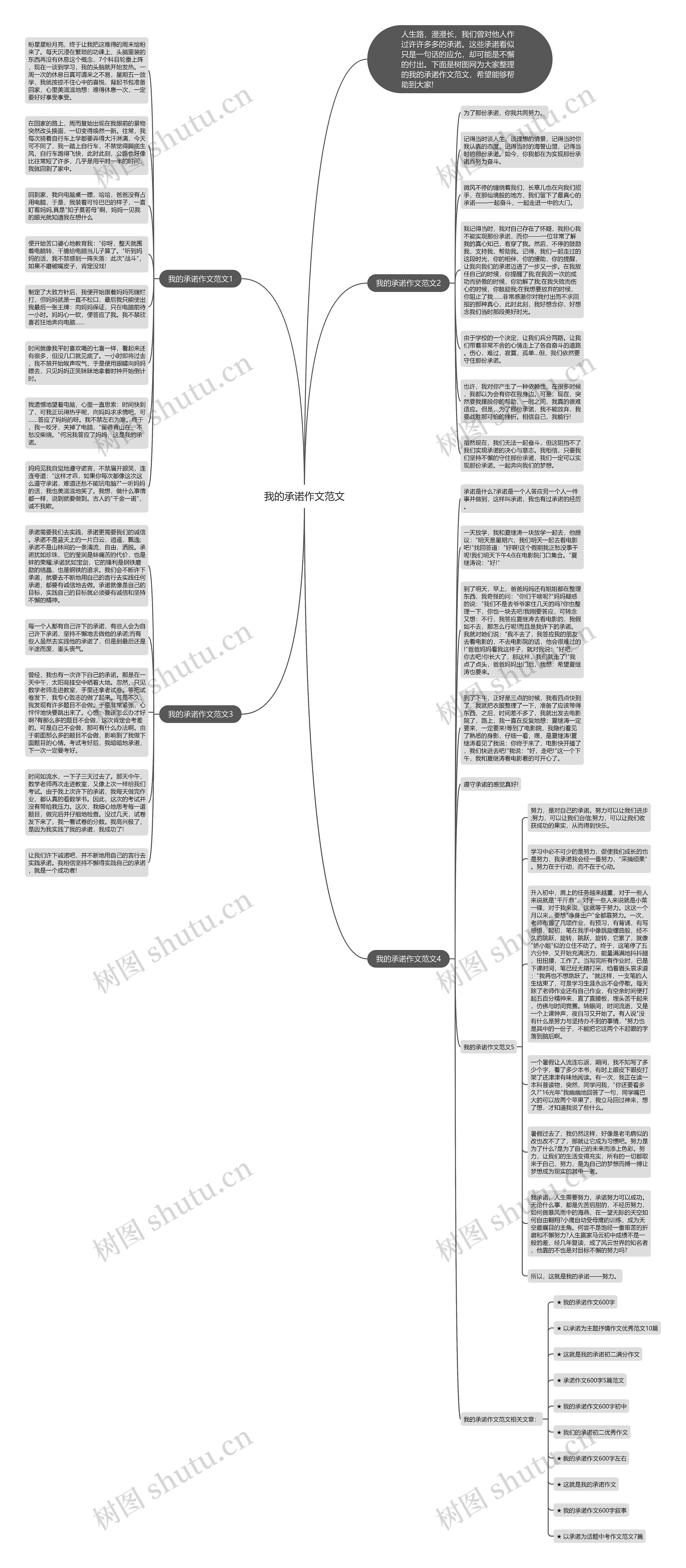 我的承诺作文范文思维导图
