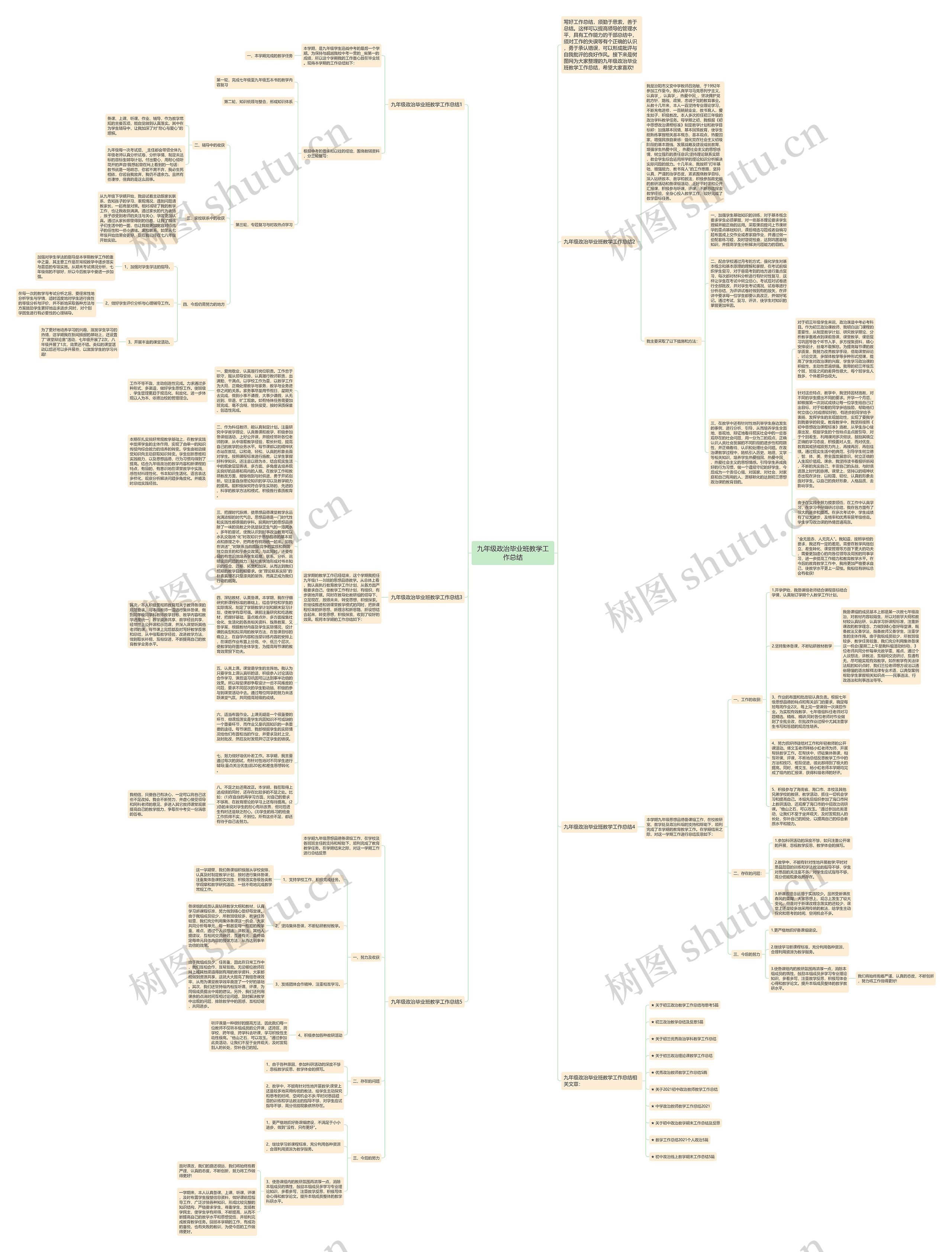 九年级政治毕业班教学工作总结思维导图