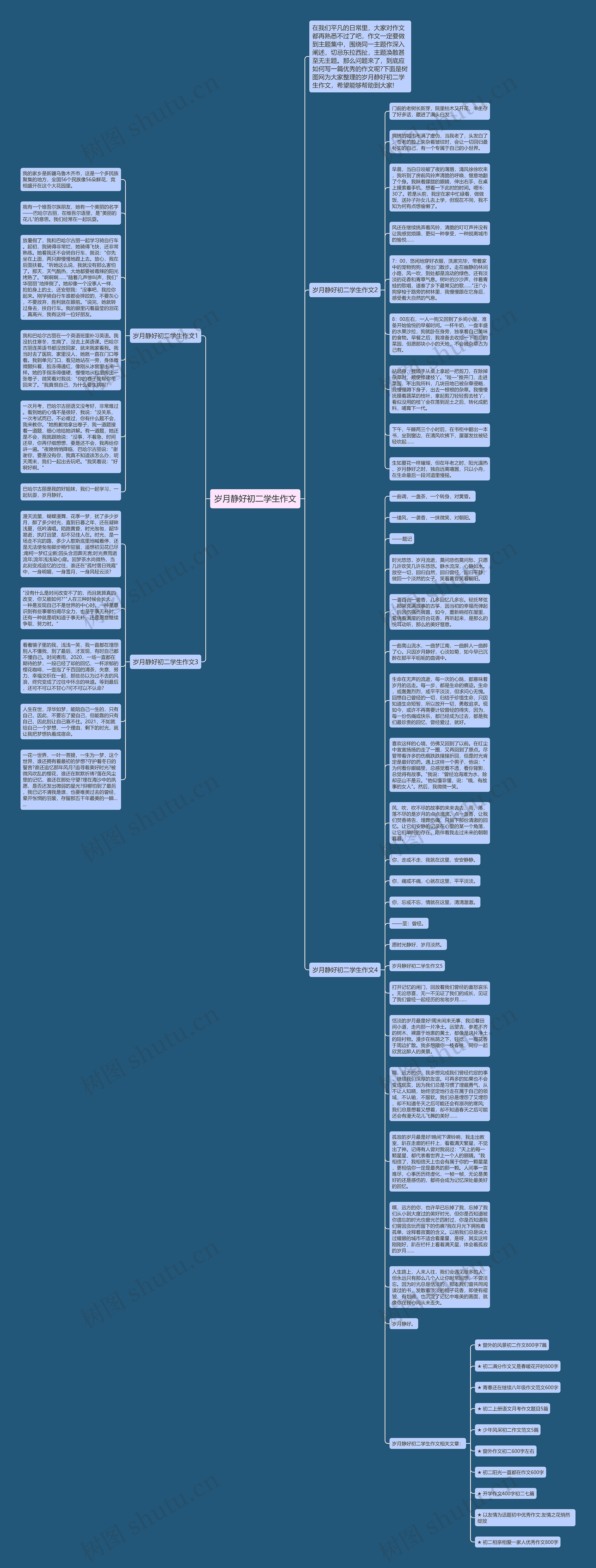 岁月静好初二学生作文思维导图