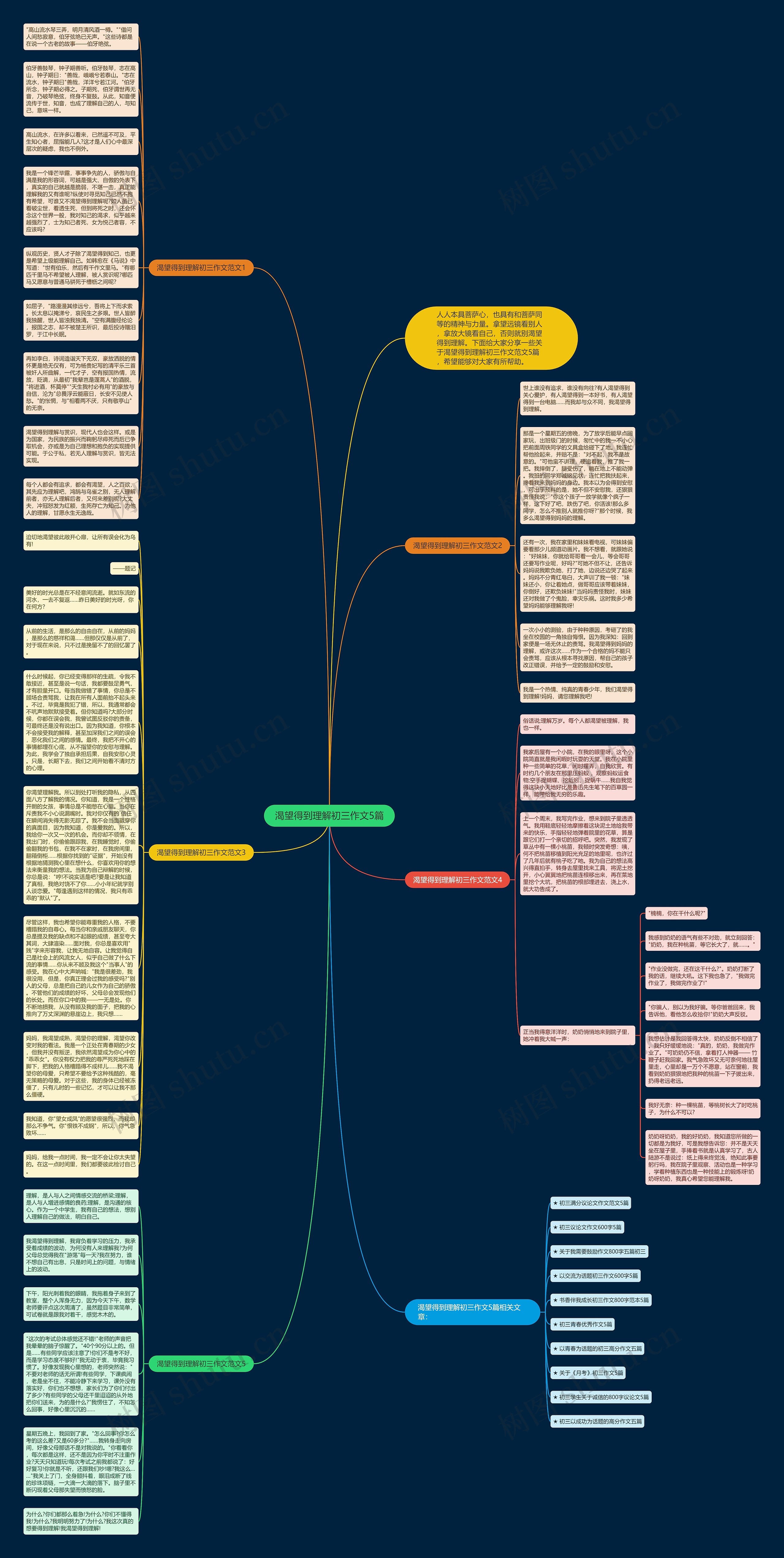 渴望得到理解初三作文5篇思维导图