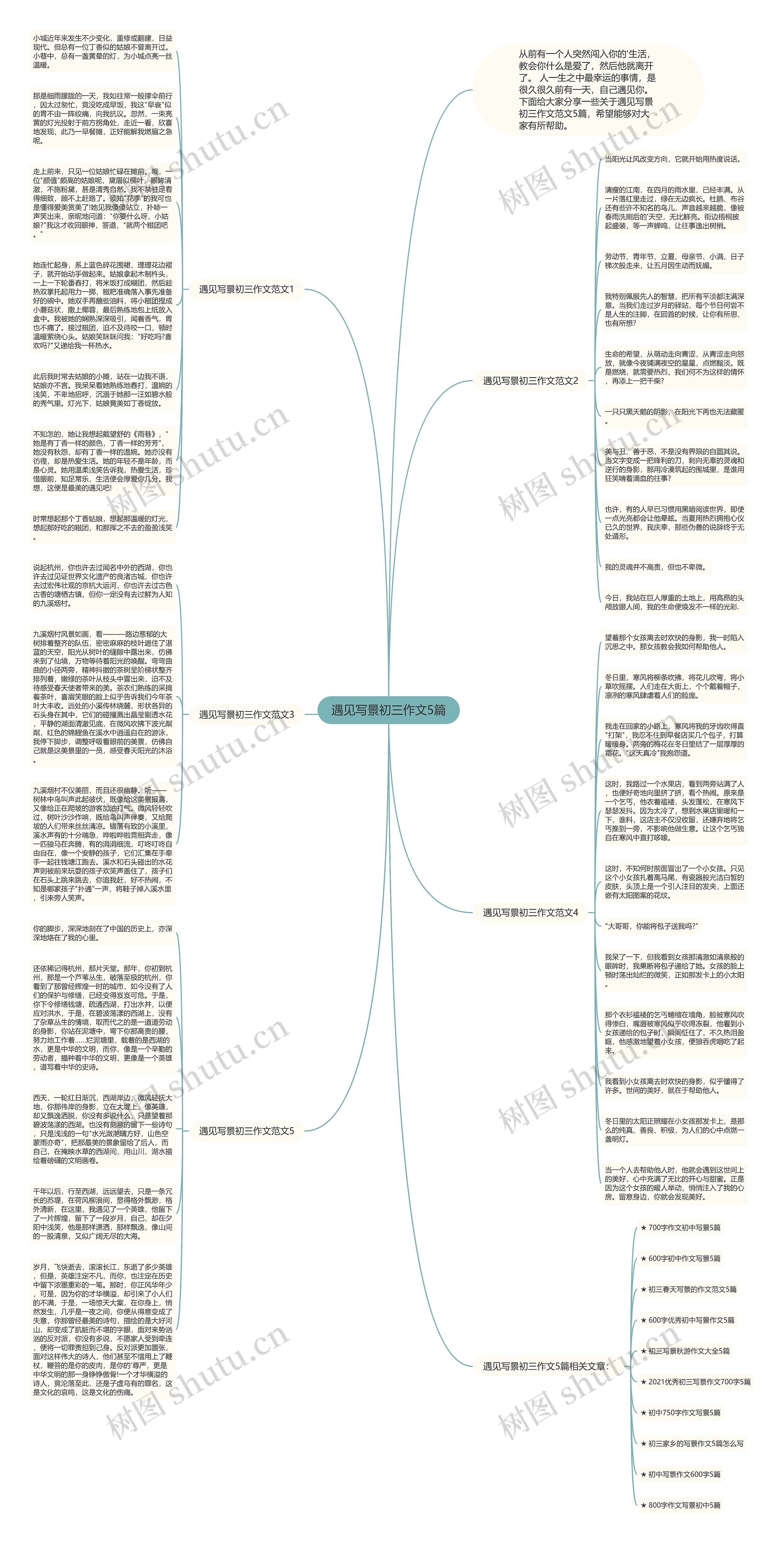 遇见写景初三作文5篇思维导图