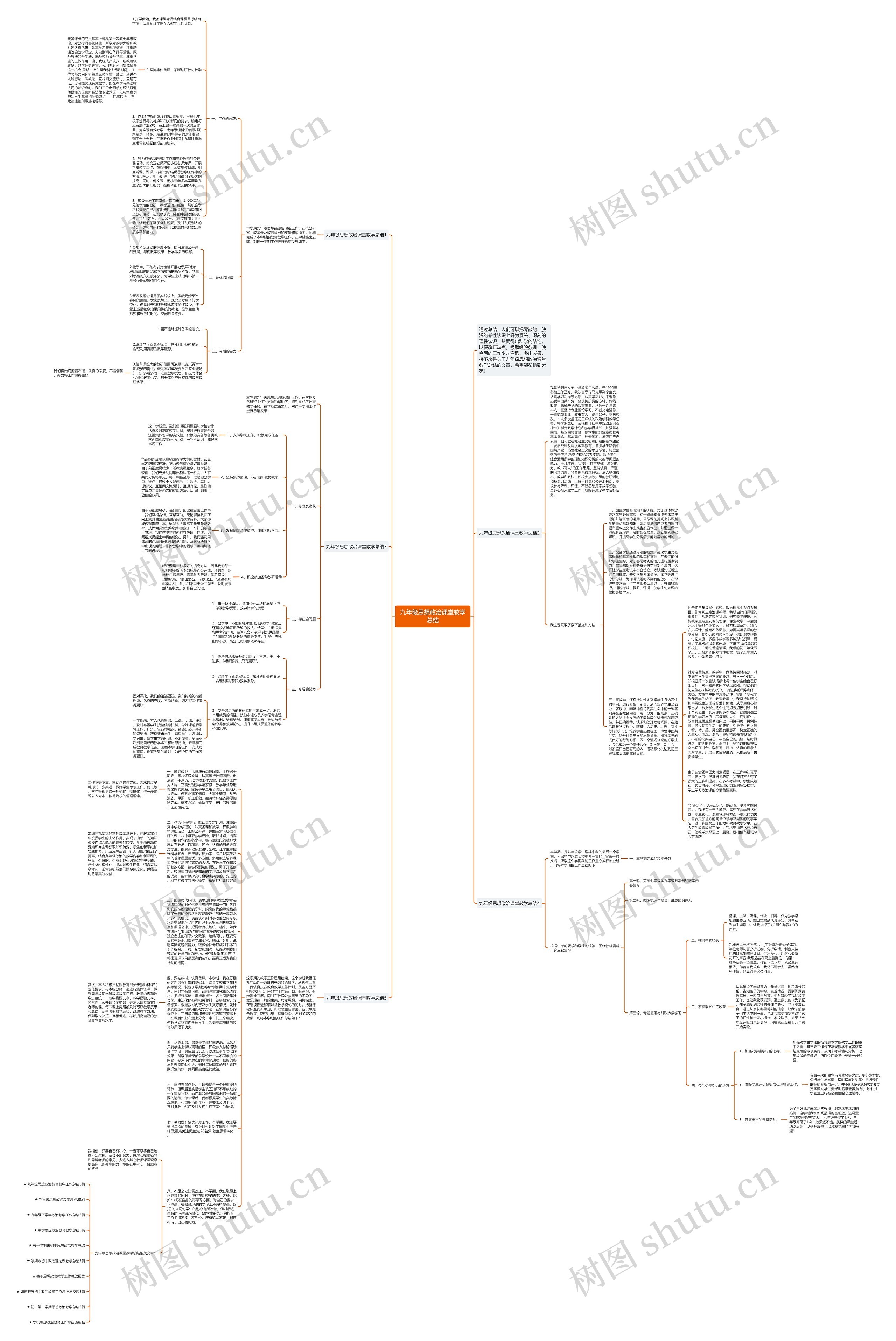 九年级思想政治课堂教学总结思维导图