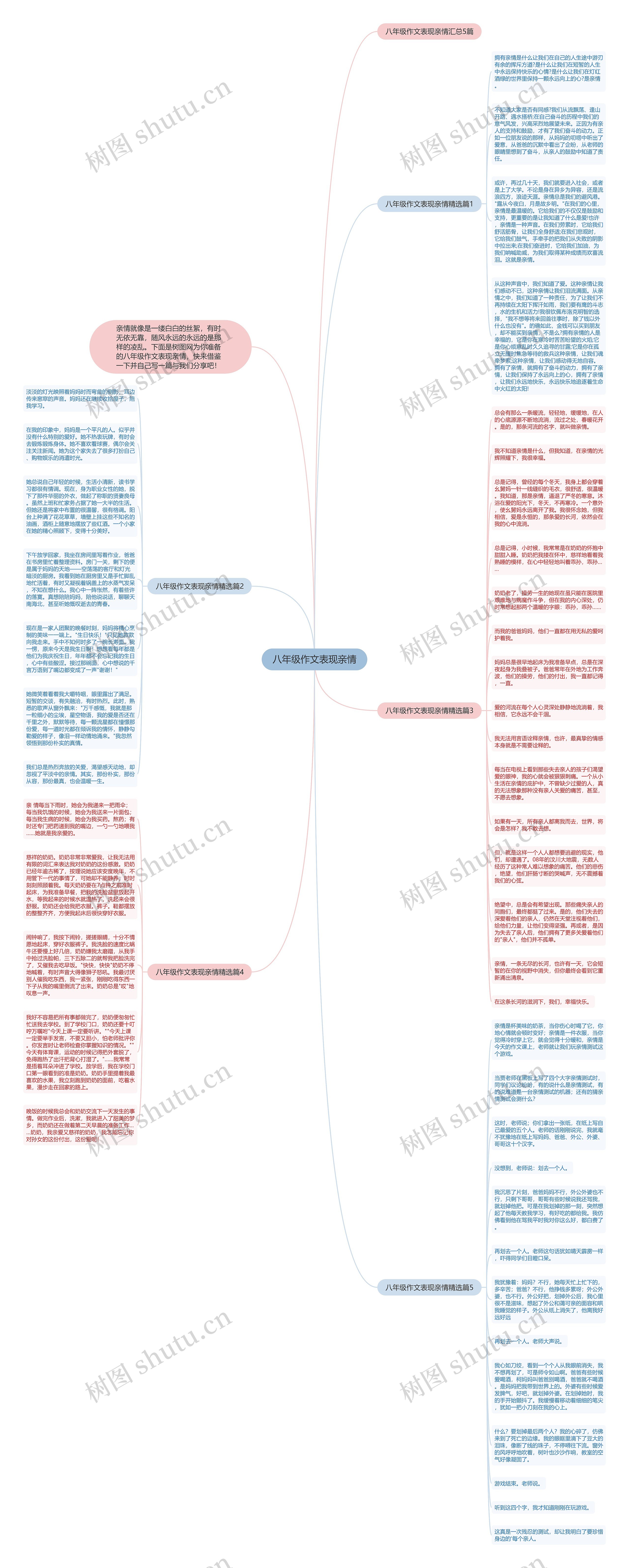 八年级作文表现亲情思维导图
