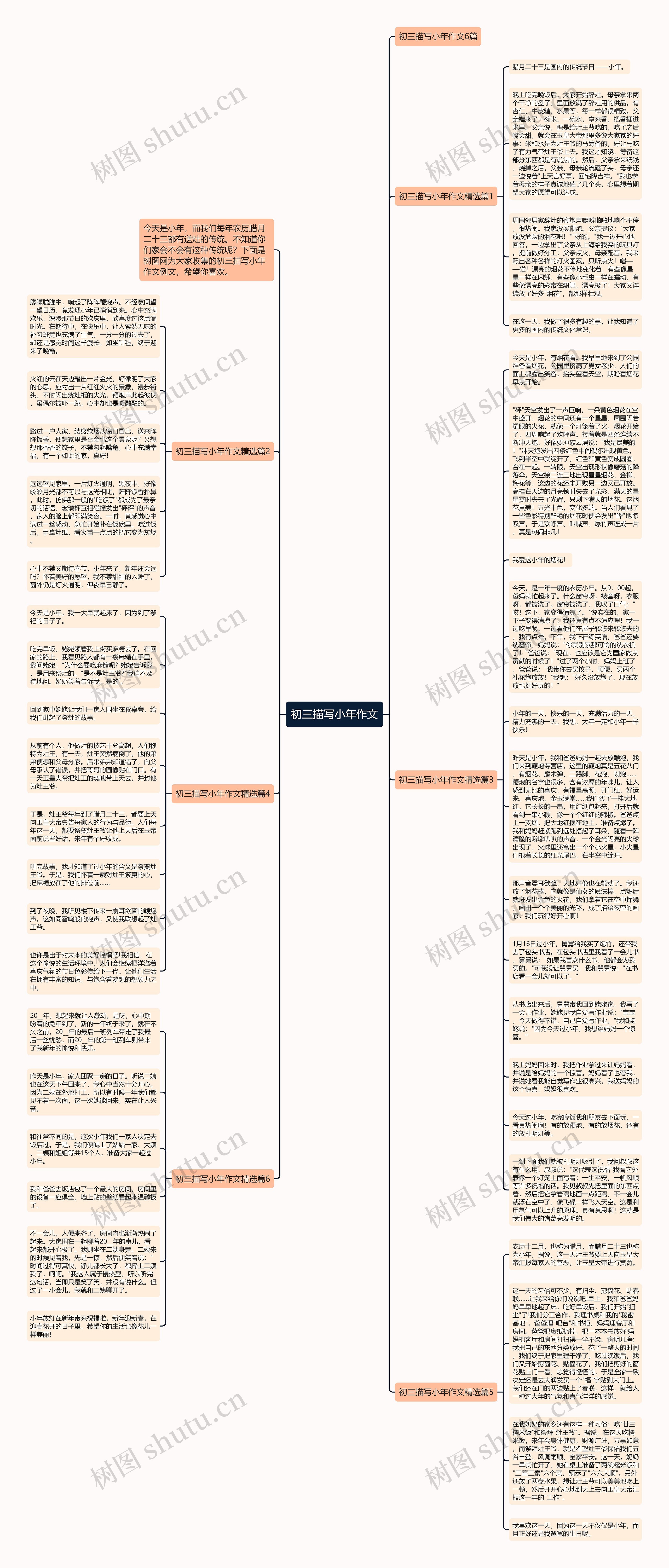初三描写小年作文思维导图