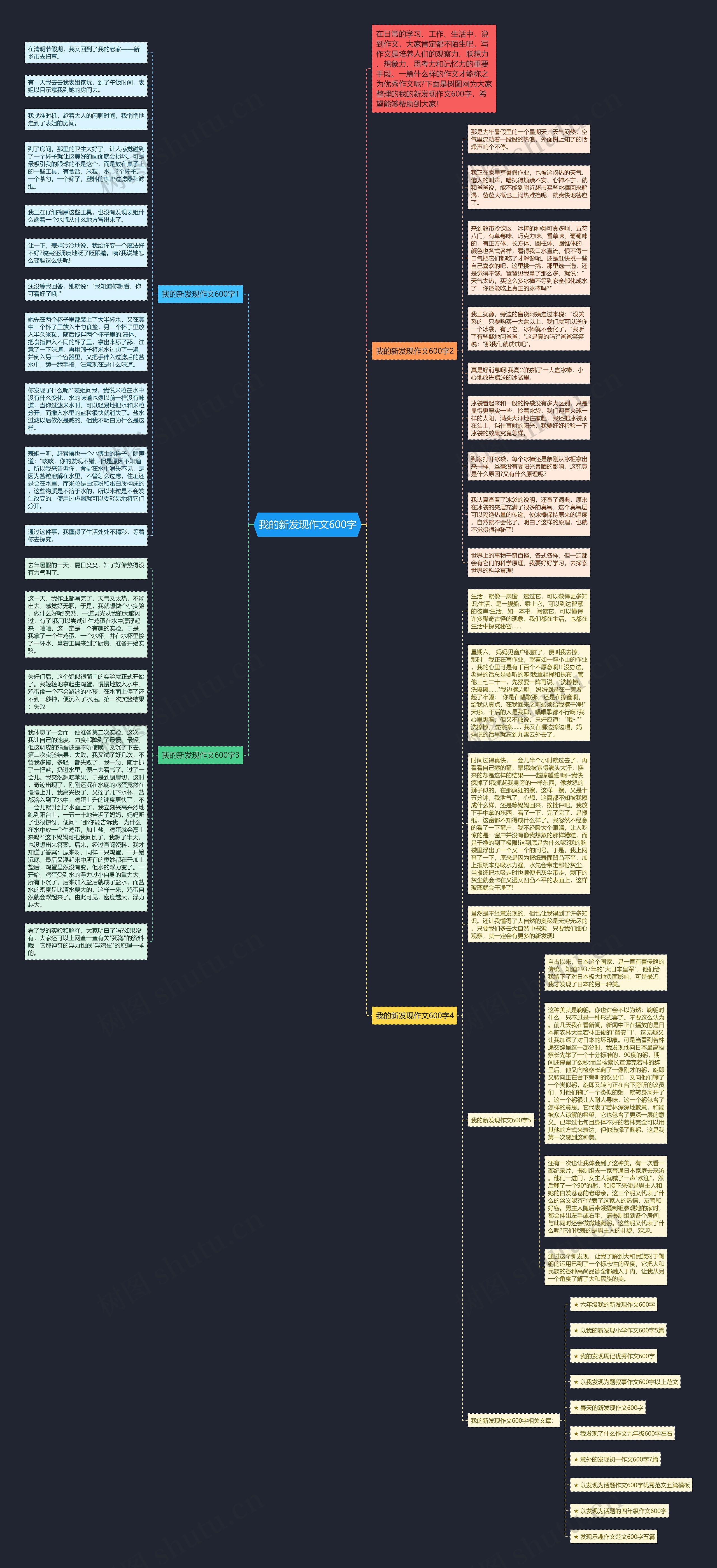 我的新发现作文600字思维导图