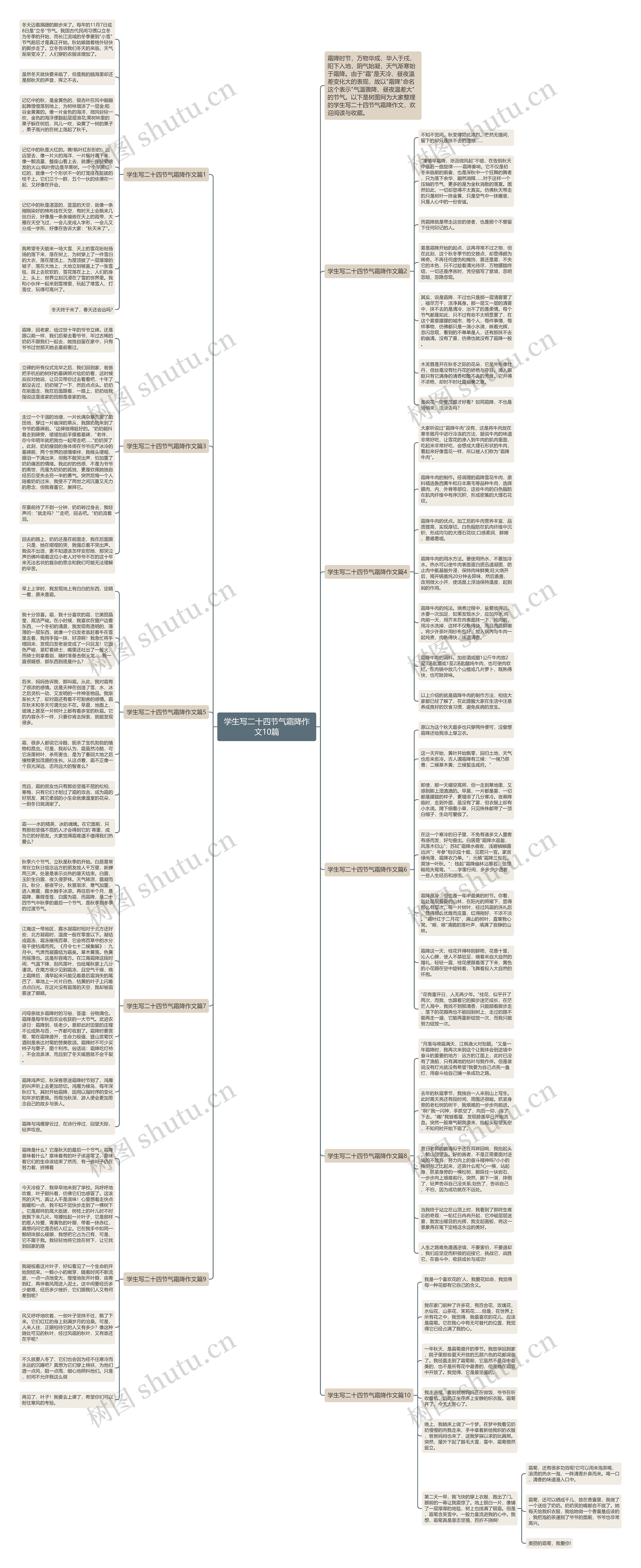 学生写二十四节气霜降作文10篇思维导图
