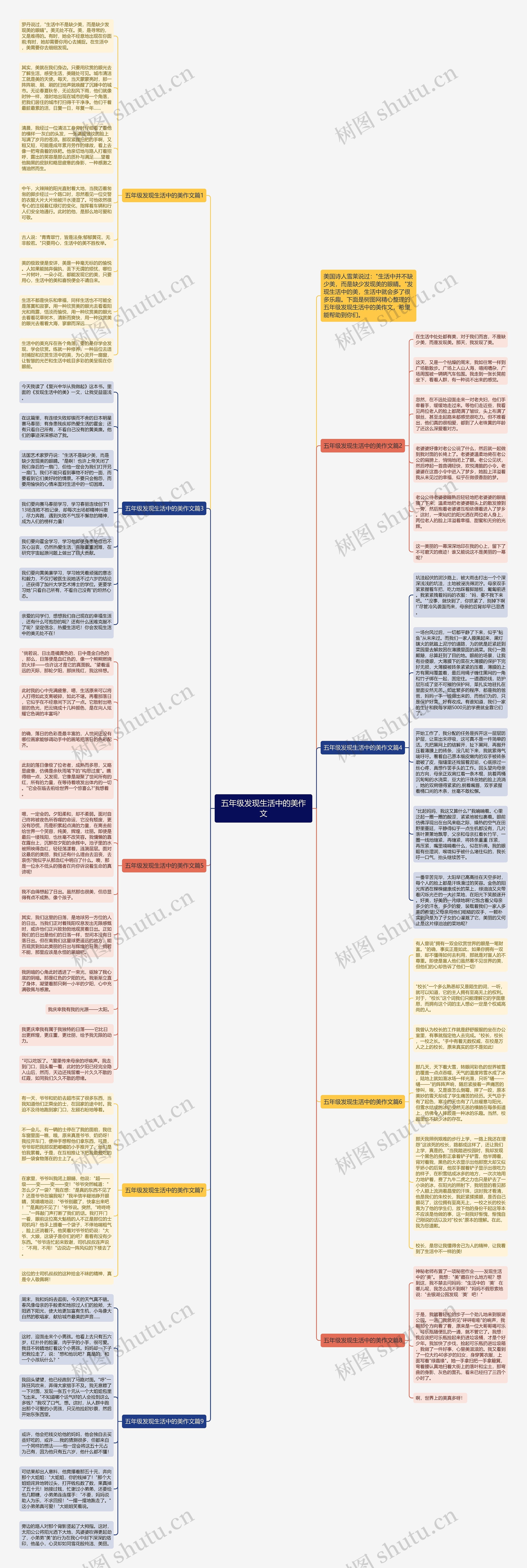 五年级发现生活中的美作文思维导图