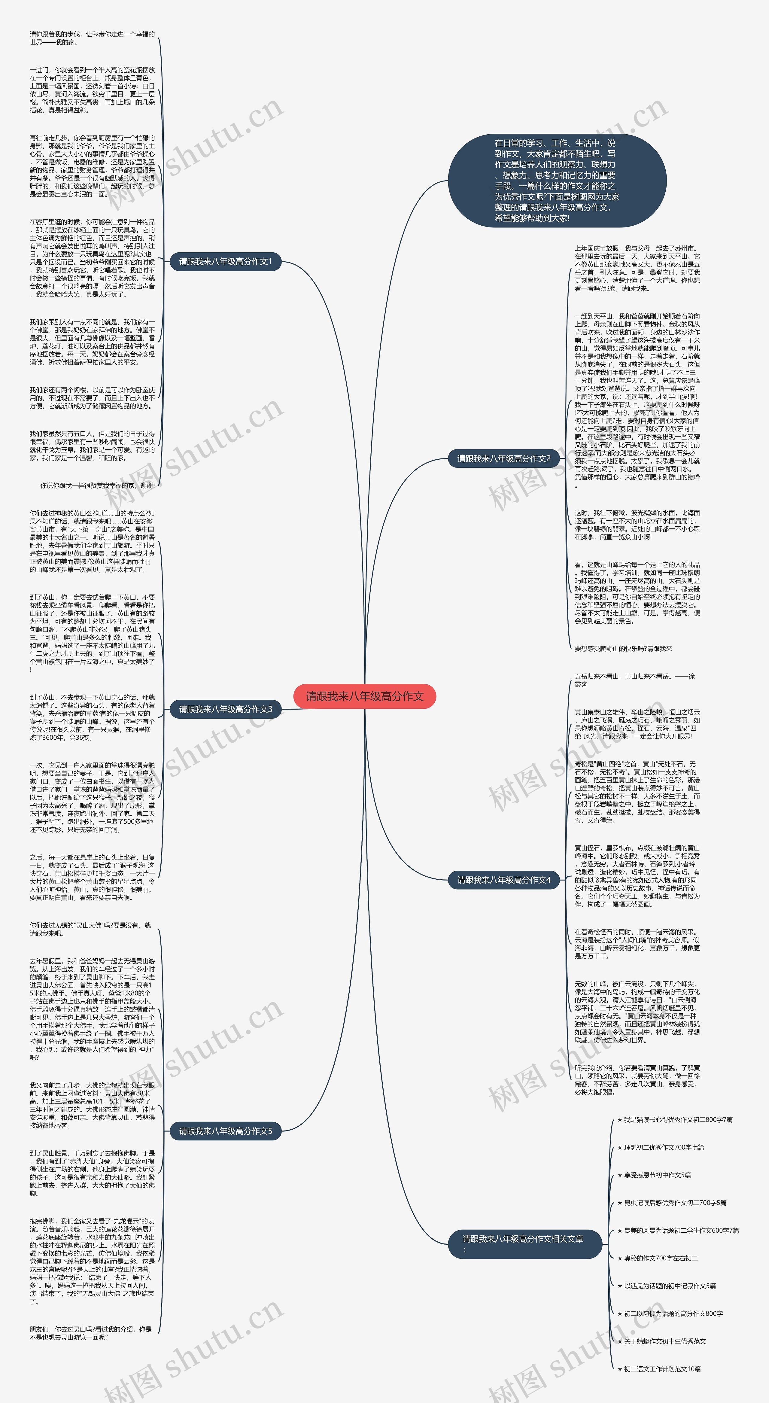 请跟我来八年级高分作文思维导图