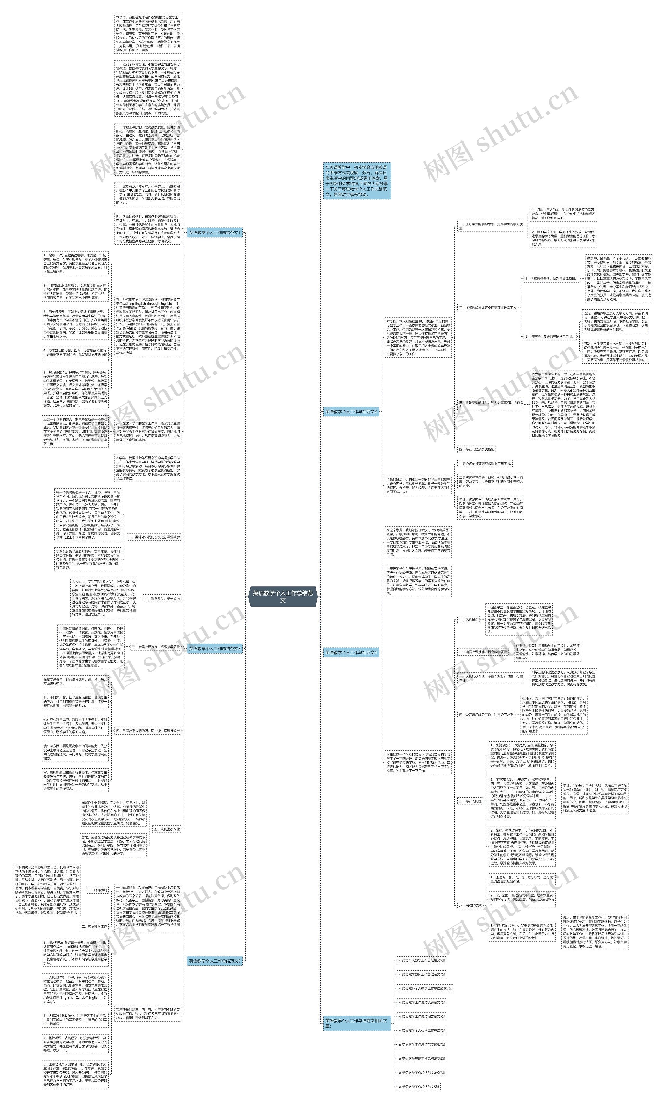 英语教学个人工作总结范文思维导图