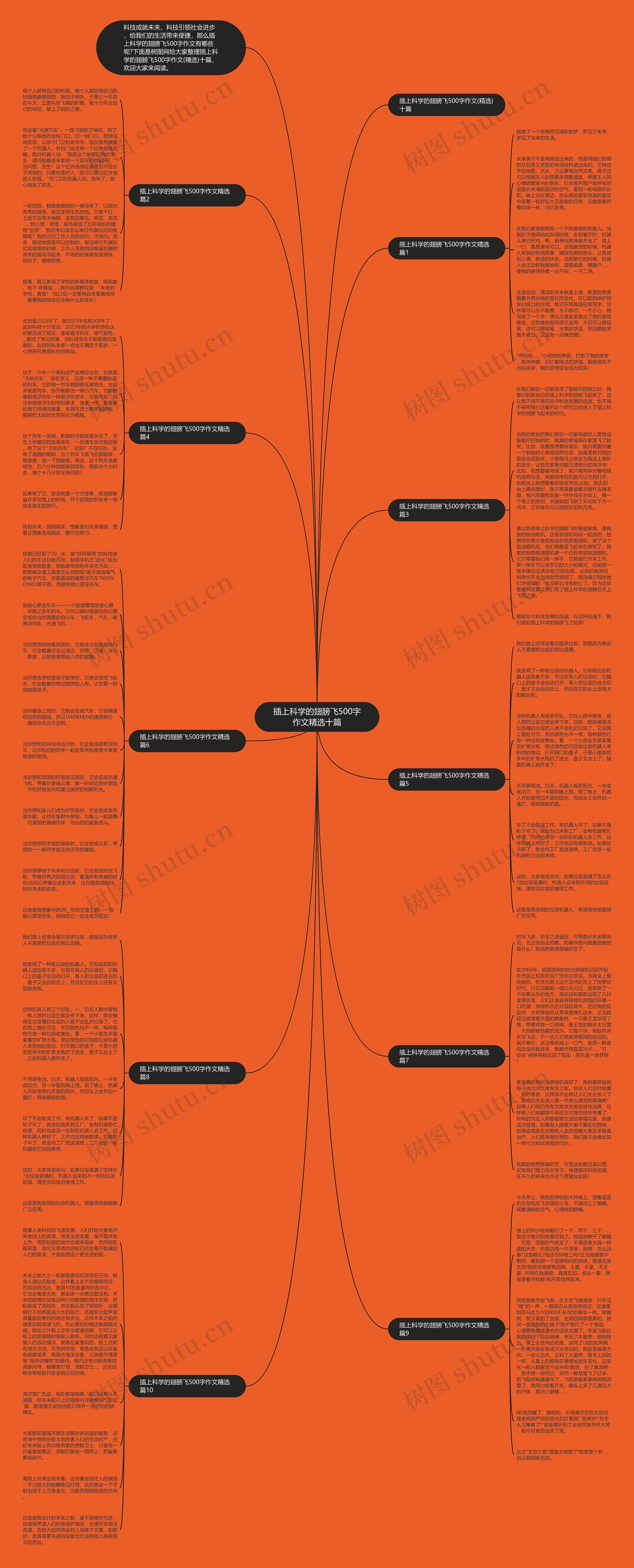 插上科学的翅膀飞500字作文精选十篇思维导图