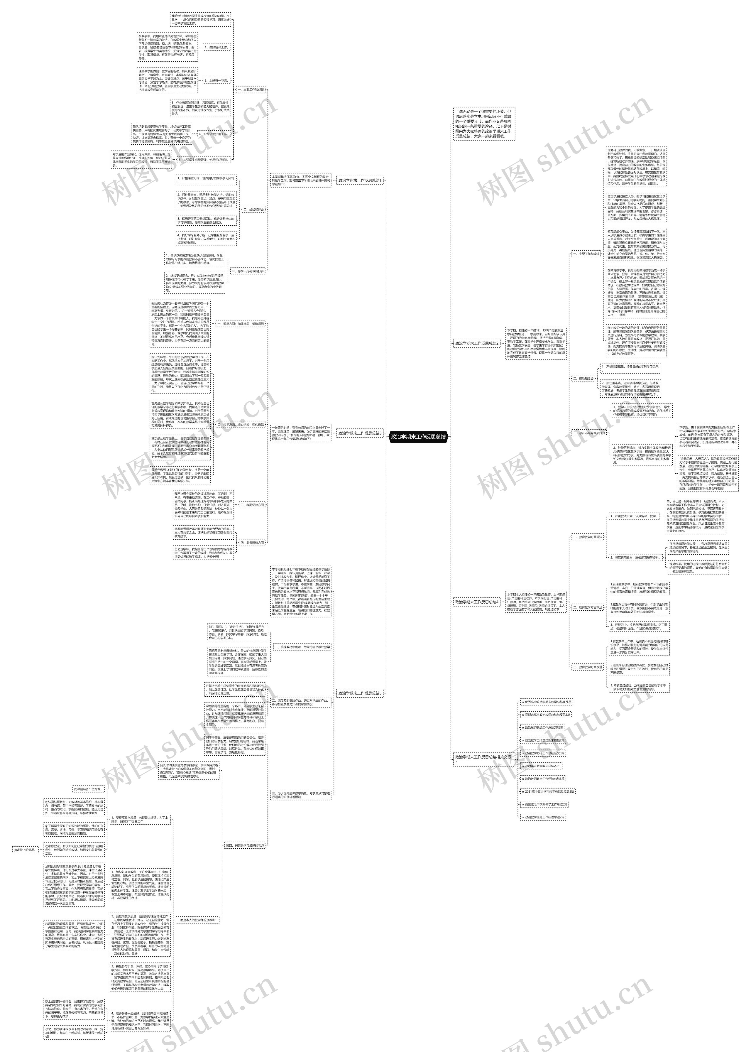 政治学期末工作反思总结思维导图