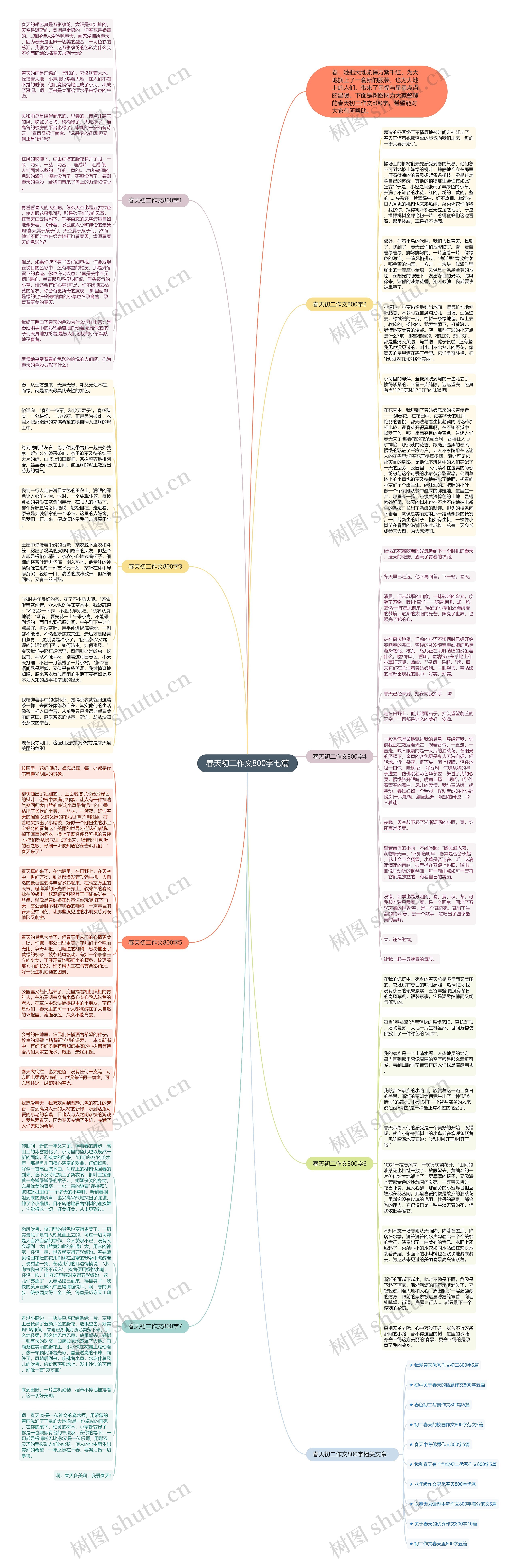 春天初二作文800字七篇思维导图