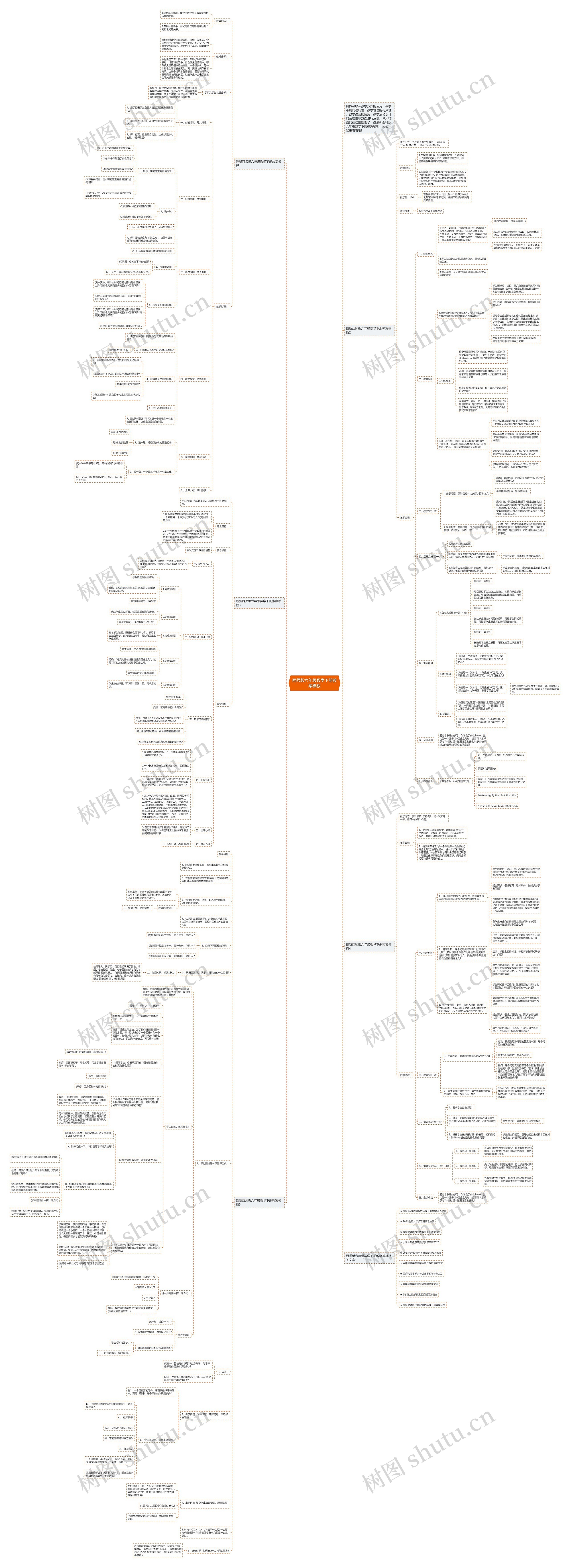 西师版六年级数学下册教案模板