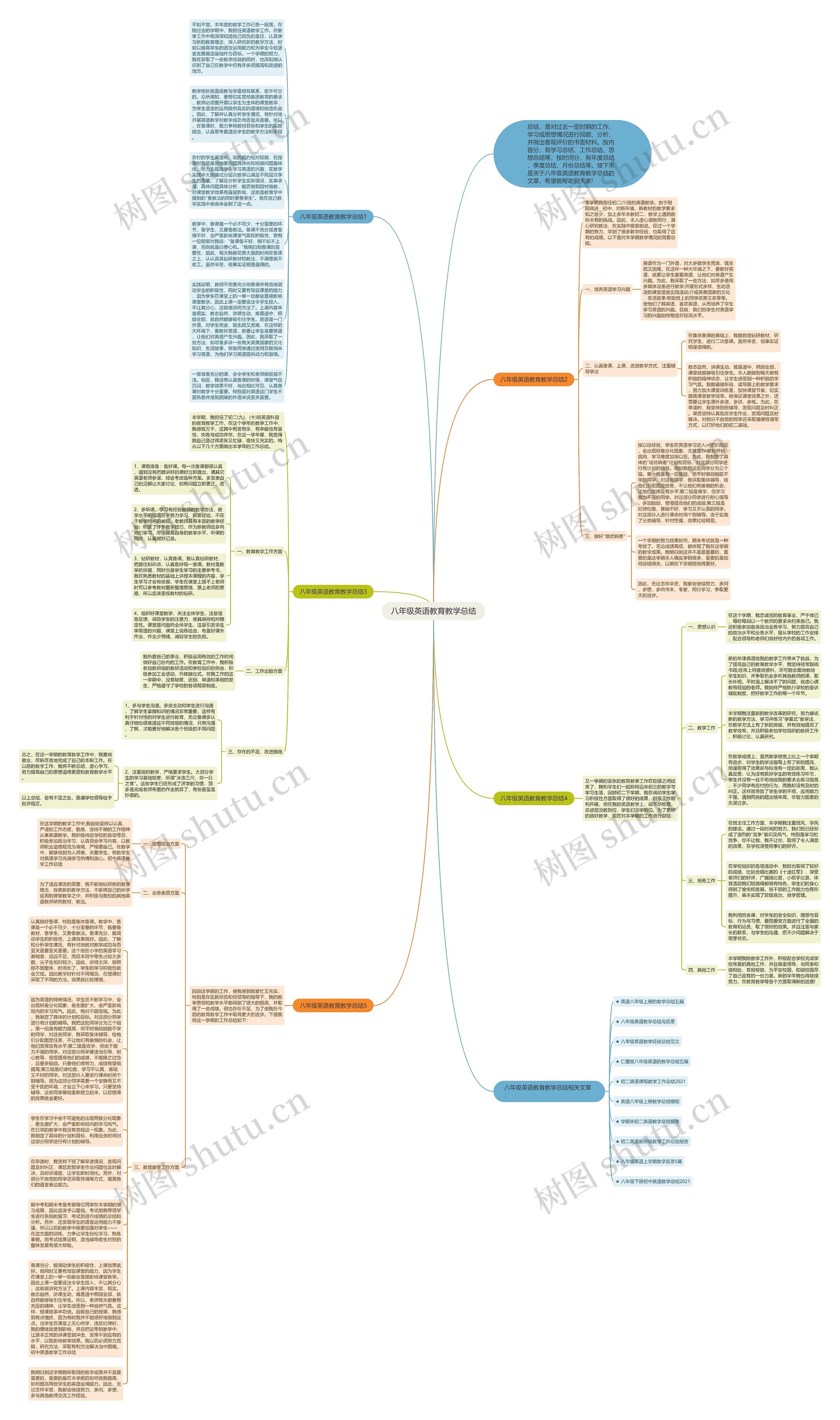八年级英语教育教学总结思维导图