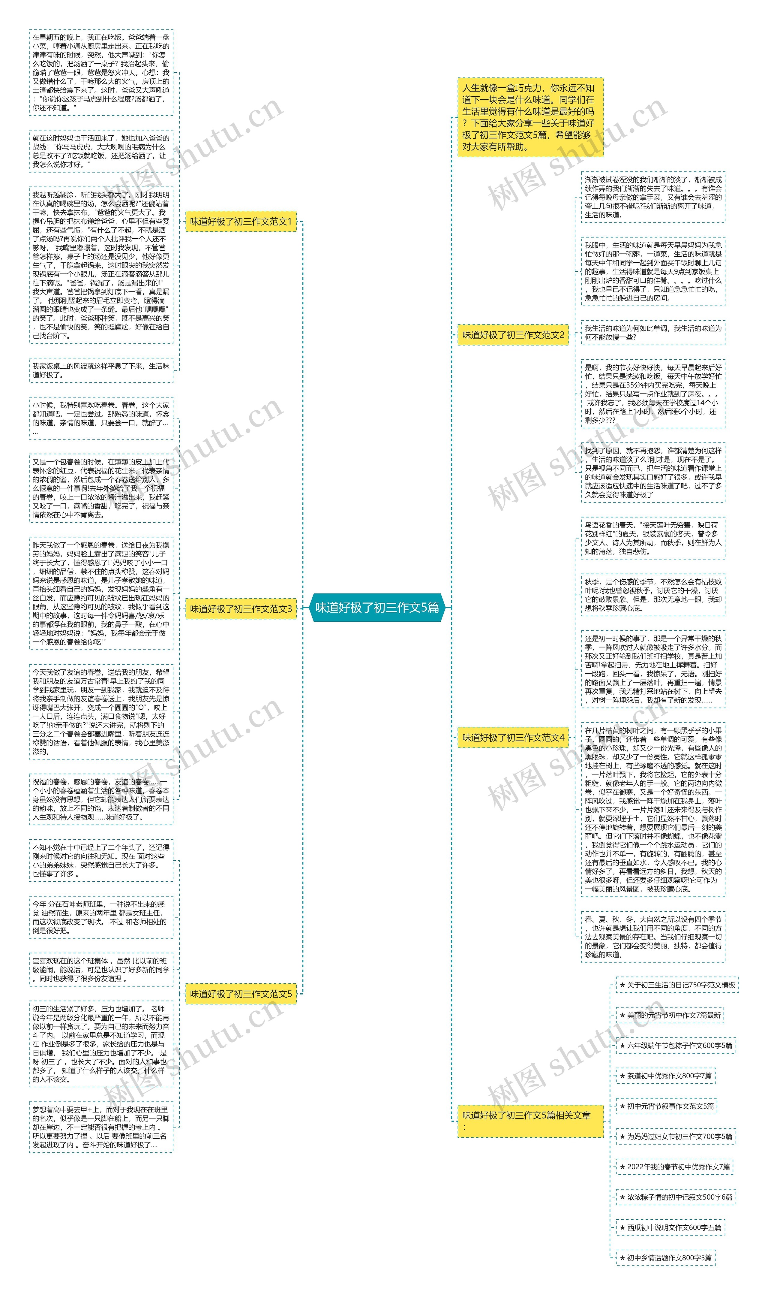 味道好极了初三作文5篇思维导图
