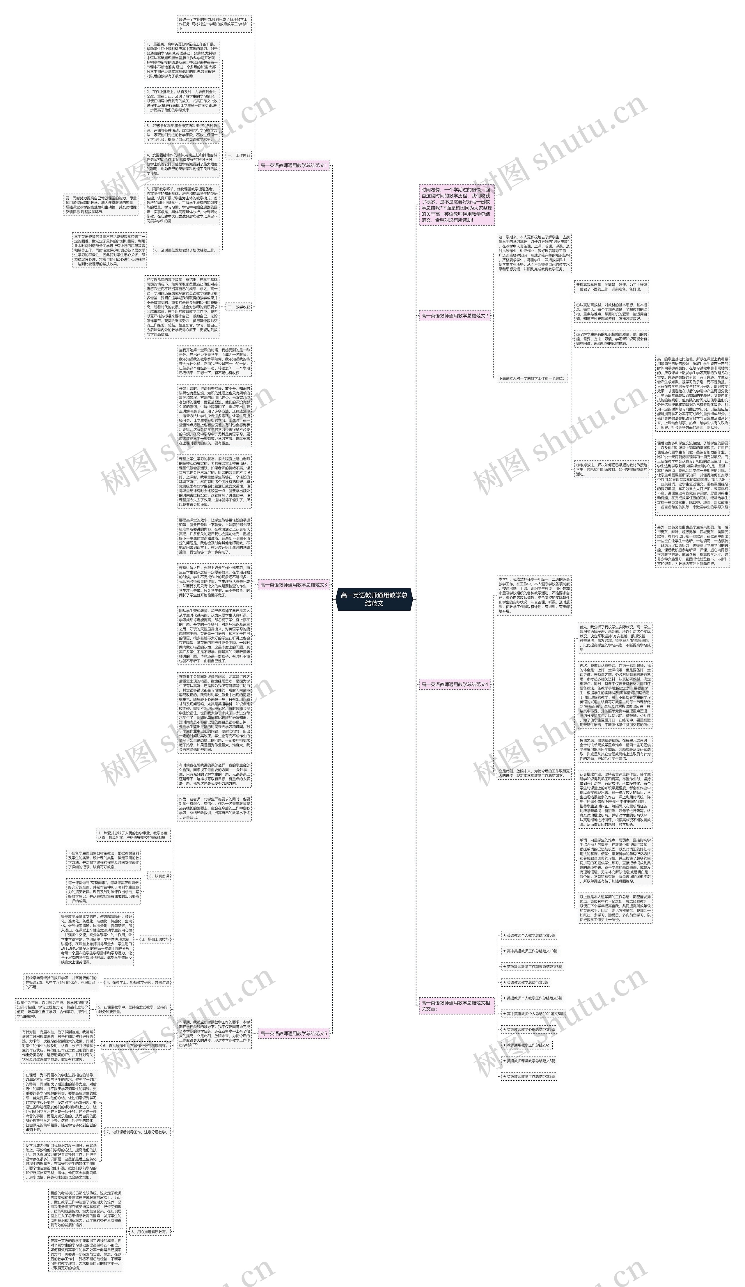 高一英语教师通用教学总结范文思维导图