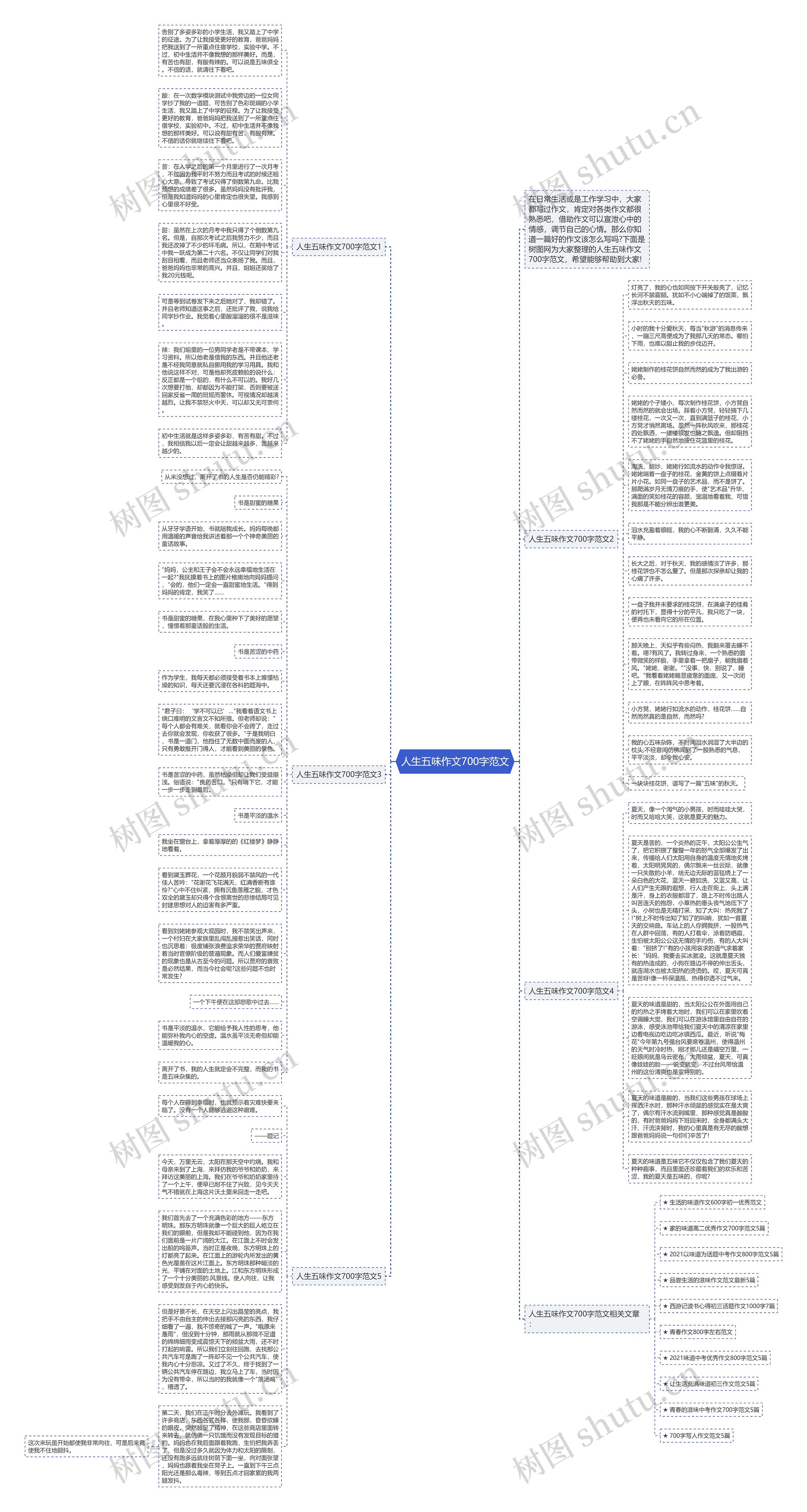 人生五味作文700字范文思维导图